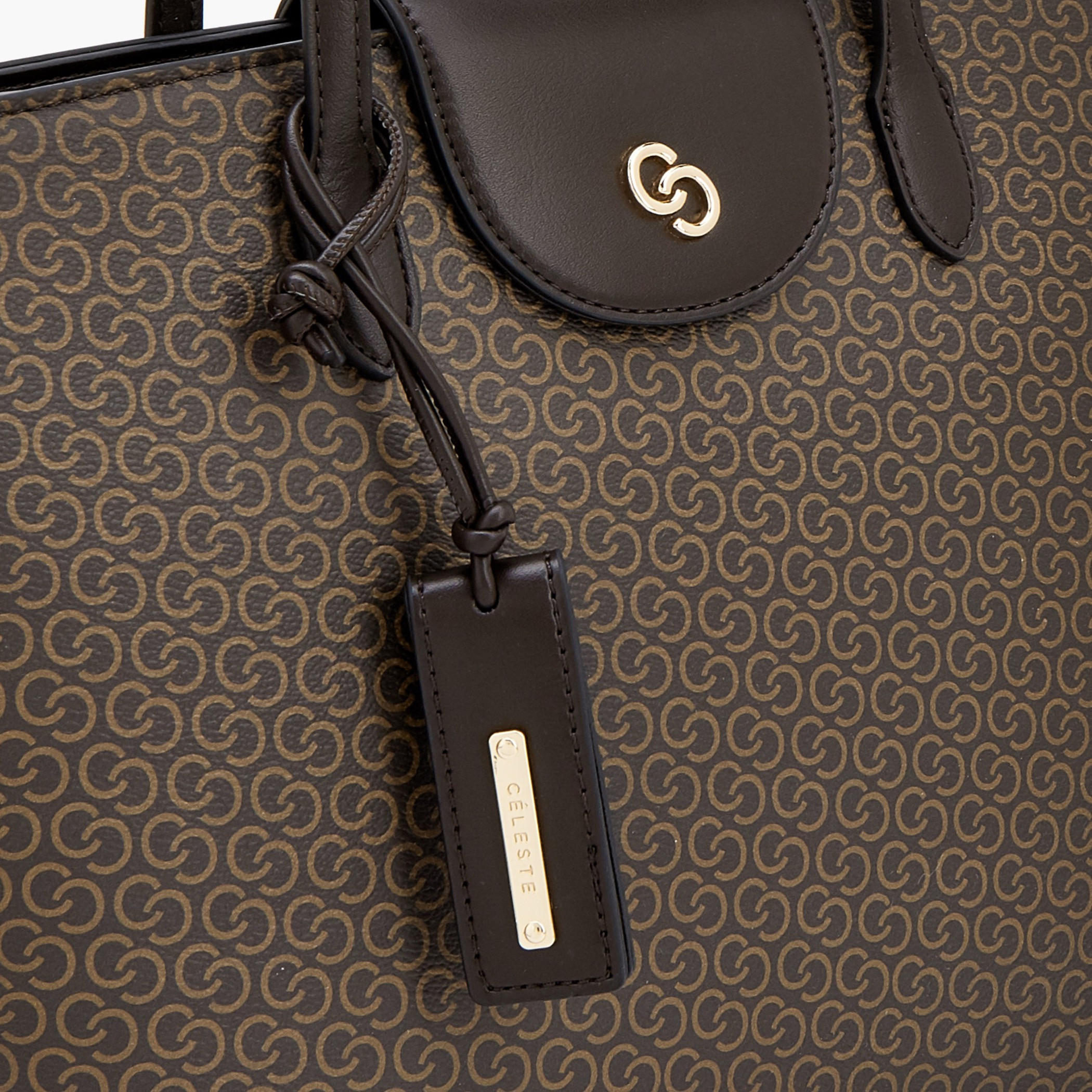 حقيبة توت بطبعات مونوجرام وسحاب إغلاق من سيليست-women-bagsandwallets-handbags-image-3