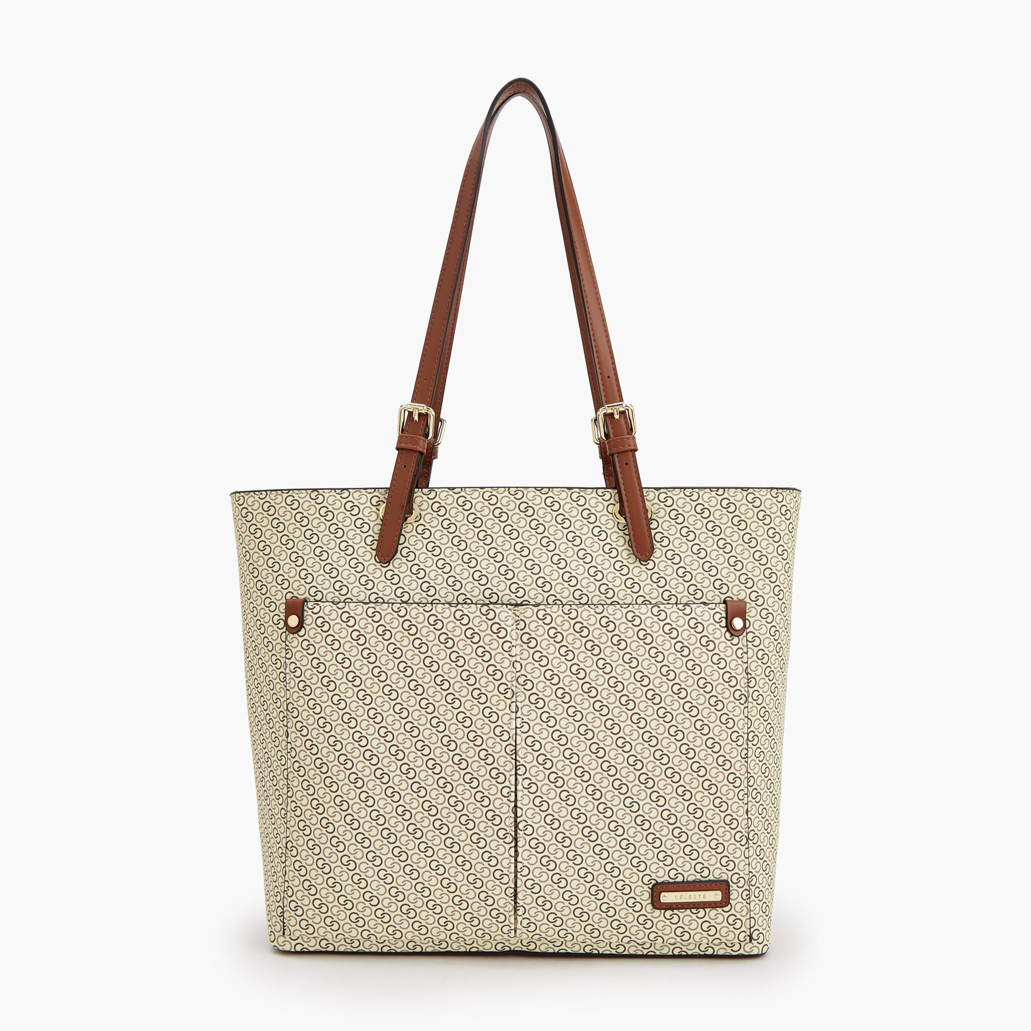 شنطة توتي بأحزمة مزدوجة وسحاب إغلاق وطبعات مونوجرام من سيليست-women-bagsandwallets-handbags-image-1
