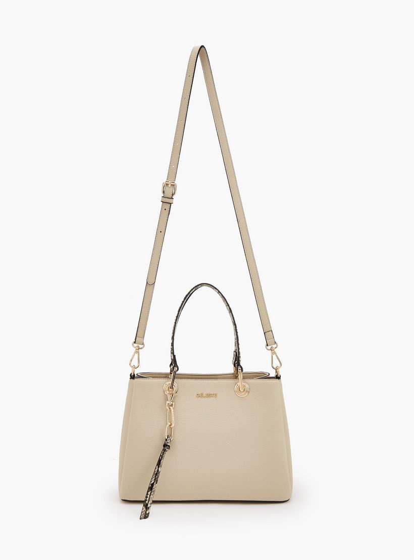 Celeste Solid Tote Bag with Detachable Strap and Zip Closure-women-bagsandwallets-handbags-image-2
