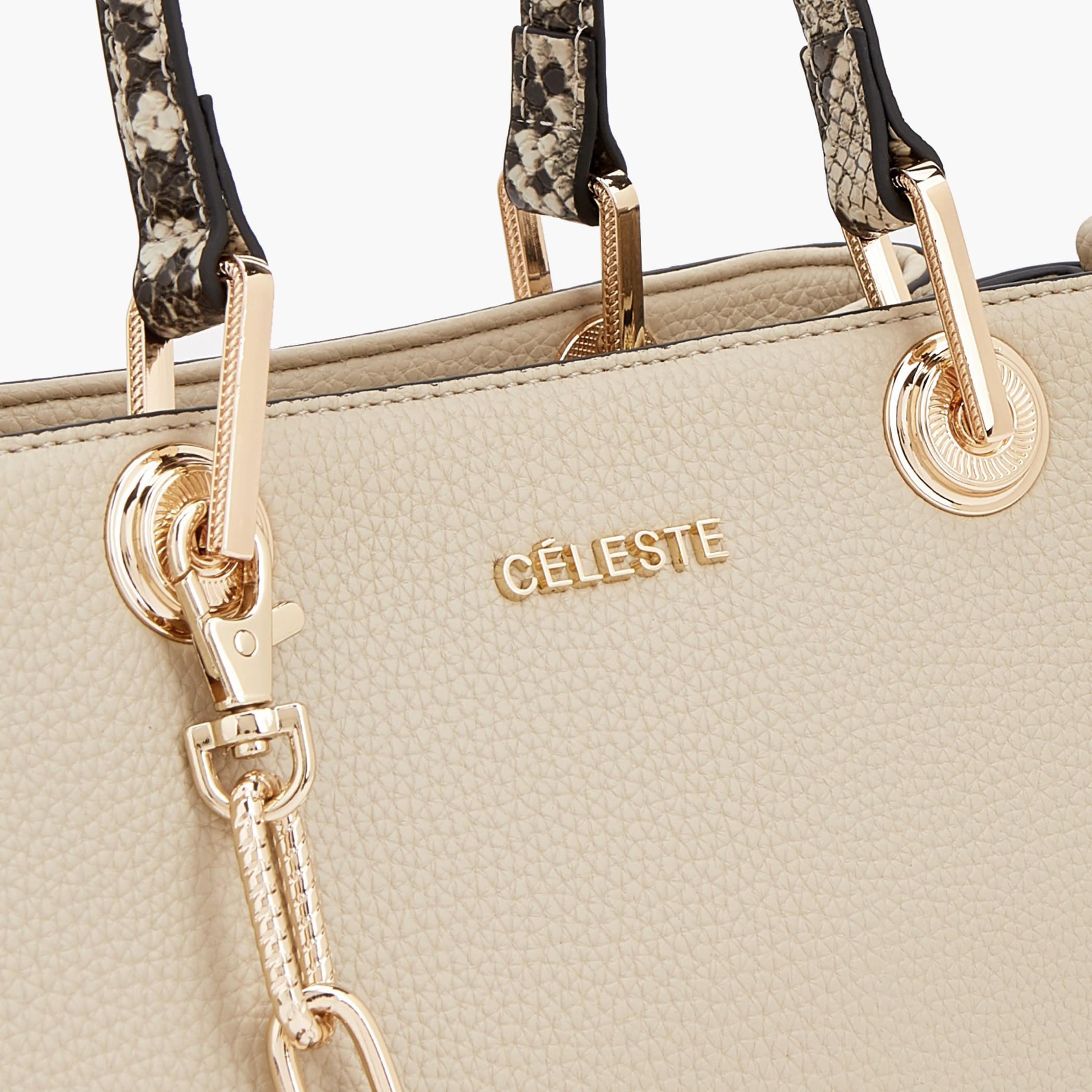 Celeste Solid Tote Bag with Detachable Strap and Zip Closure-women-bagsandwallets-handbags-image-4