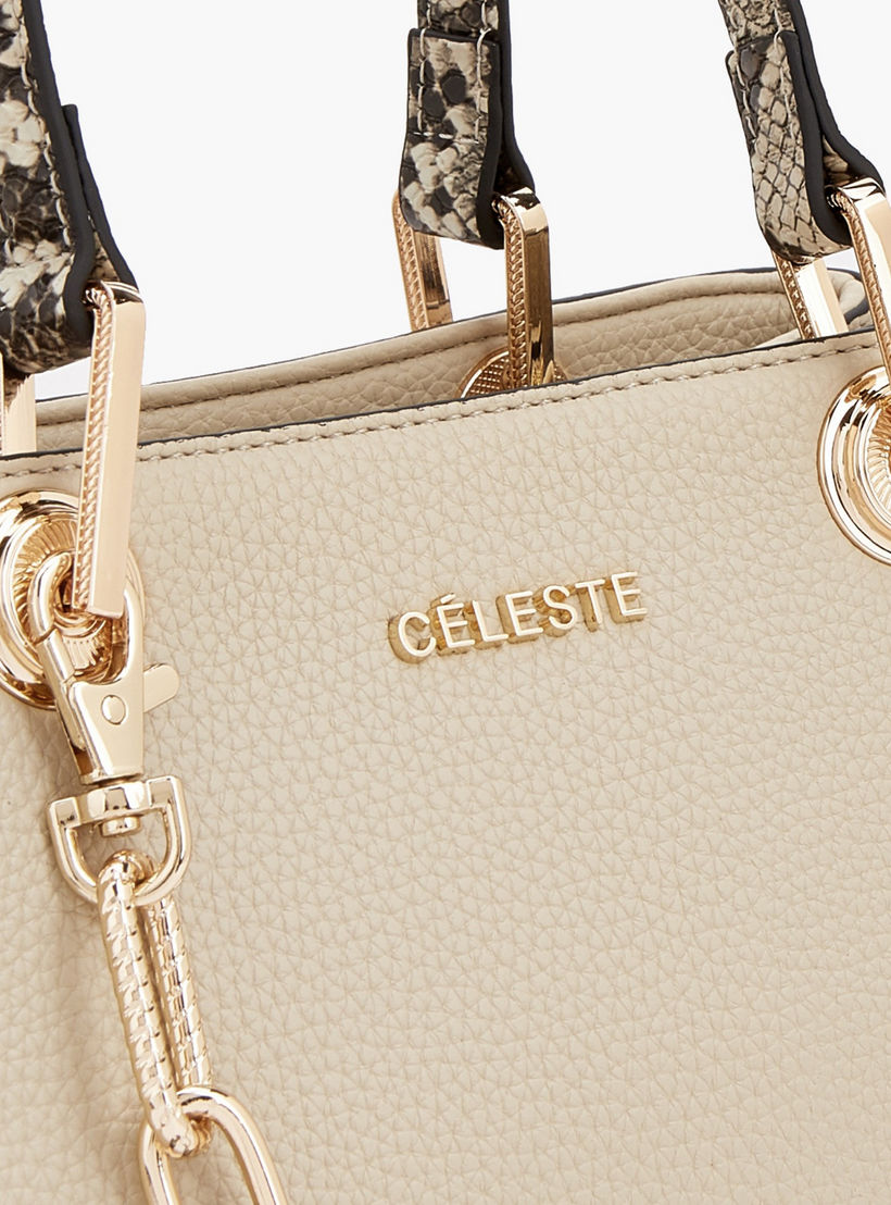 Celeste Solid Tote Bag with Detachable Strap and Zip Closure-women-bagsandwallets-handbags-image-4