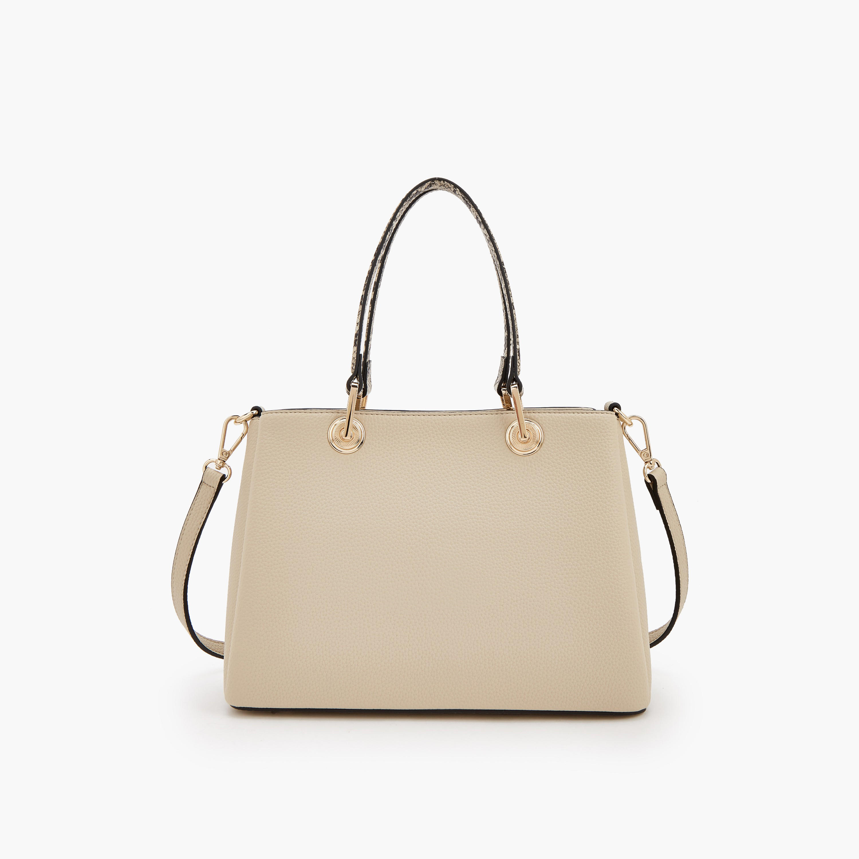 Celeste Solid Tote Bag with Detachable Strap and Zip Closure-women-bagsandwallets-handbags-image-5