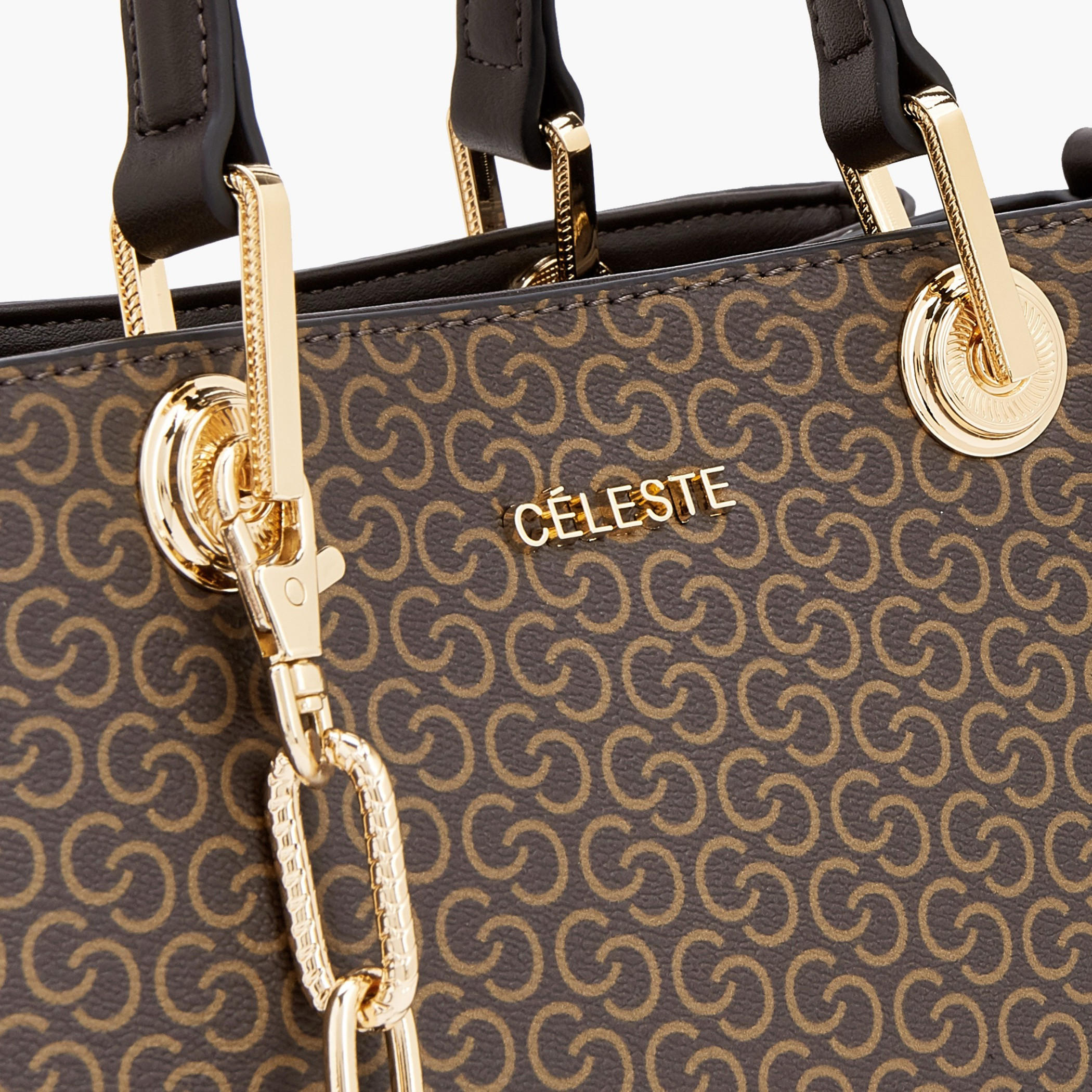 شنطة توت بطبعات مونوجرام وحزام قابل للفصل من سيليست-women-bagsandwallets-handbags-image-4