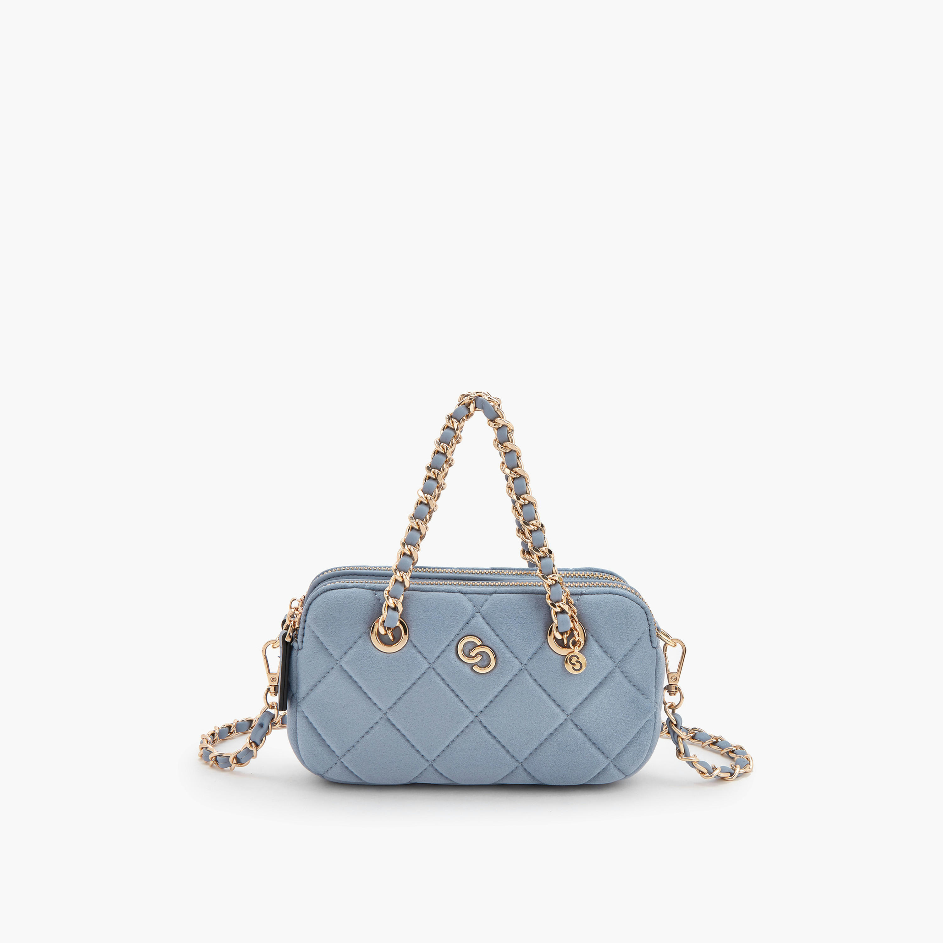 شنطة كروسبودي شمواه مبطنة بحزام سلسلة من سيليست-women-bagsandwallets-handbags-image-1