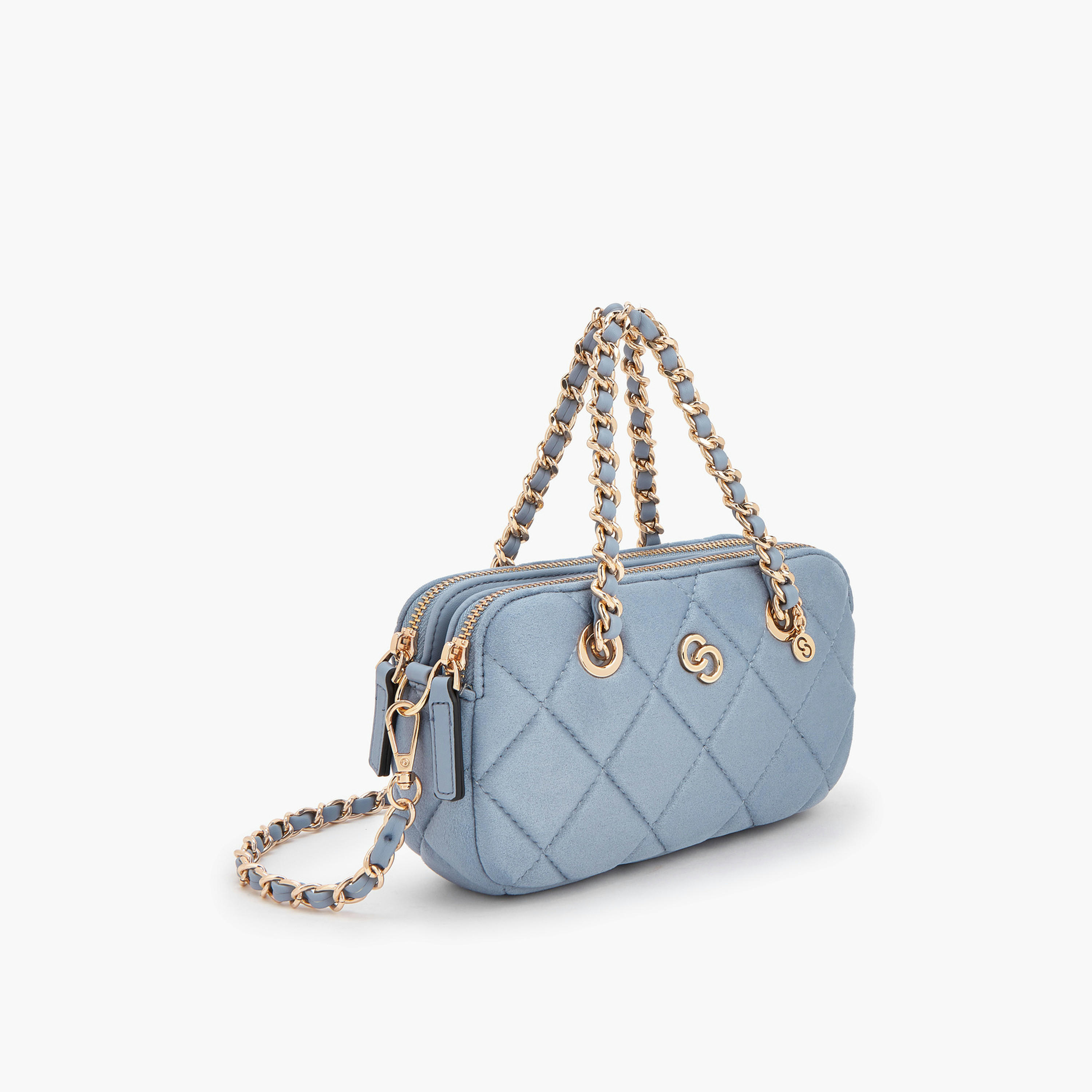 شنطة كروسبودي شمواه مبطنة بحزام سلسلة من سيليست-women-bagsandwallets-handbags-image-3
