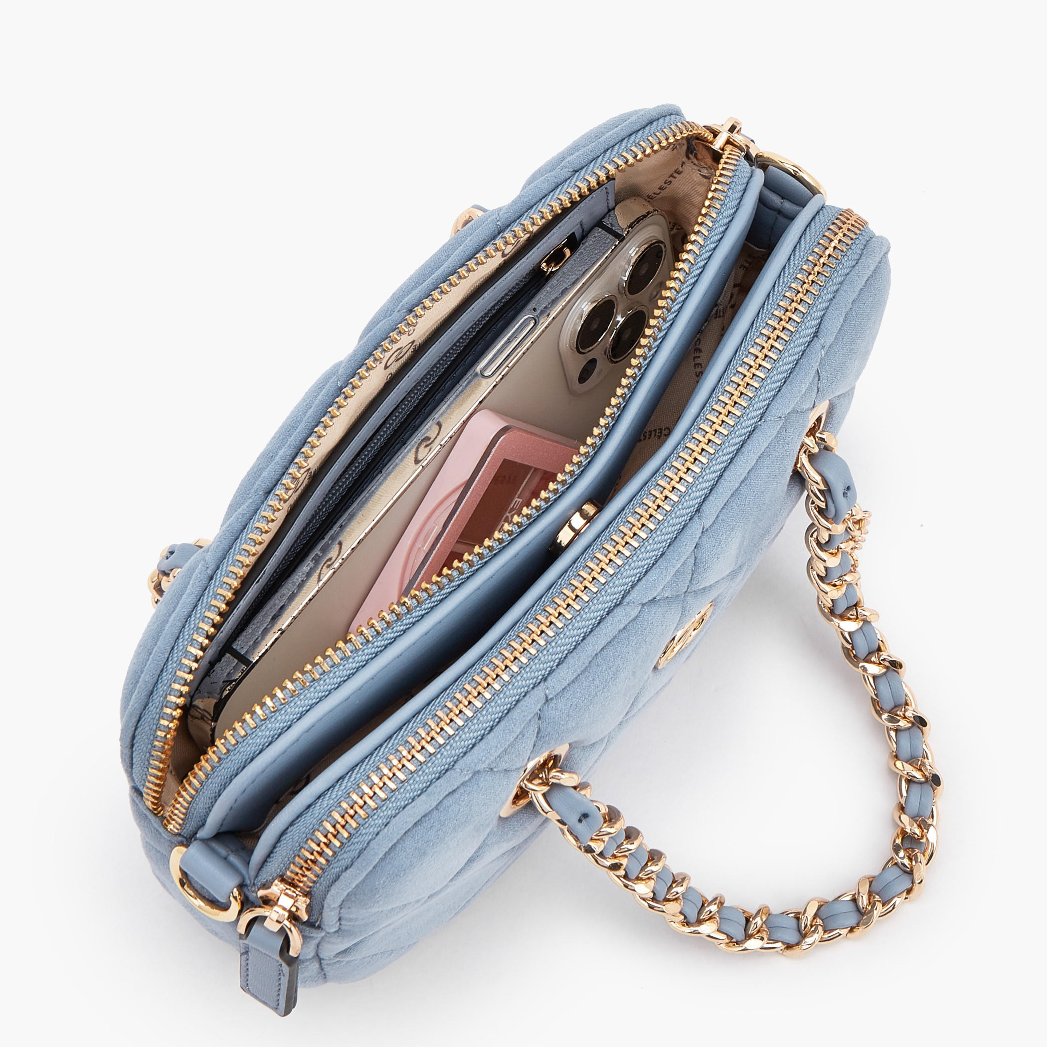 شنطة كروسبودي شمواه مبطنة بحزام سلسلة من سيليست-women-bagsandwallets-handbags-image-7