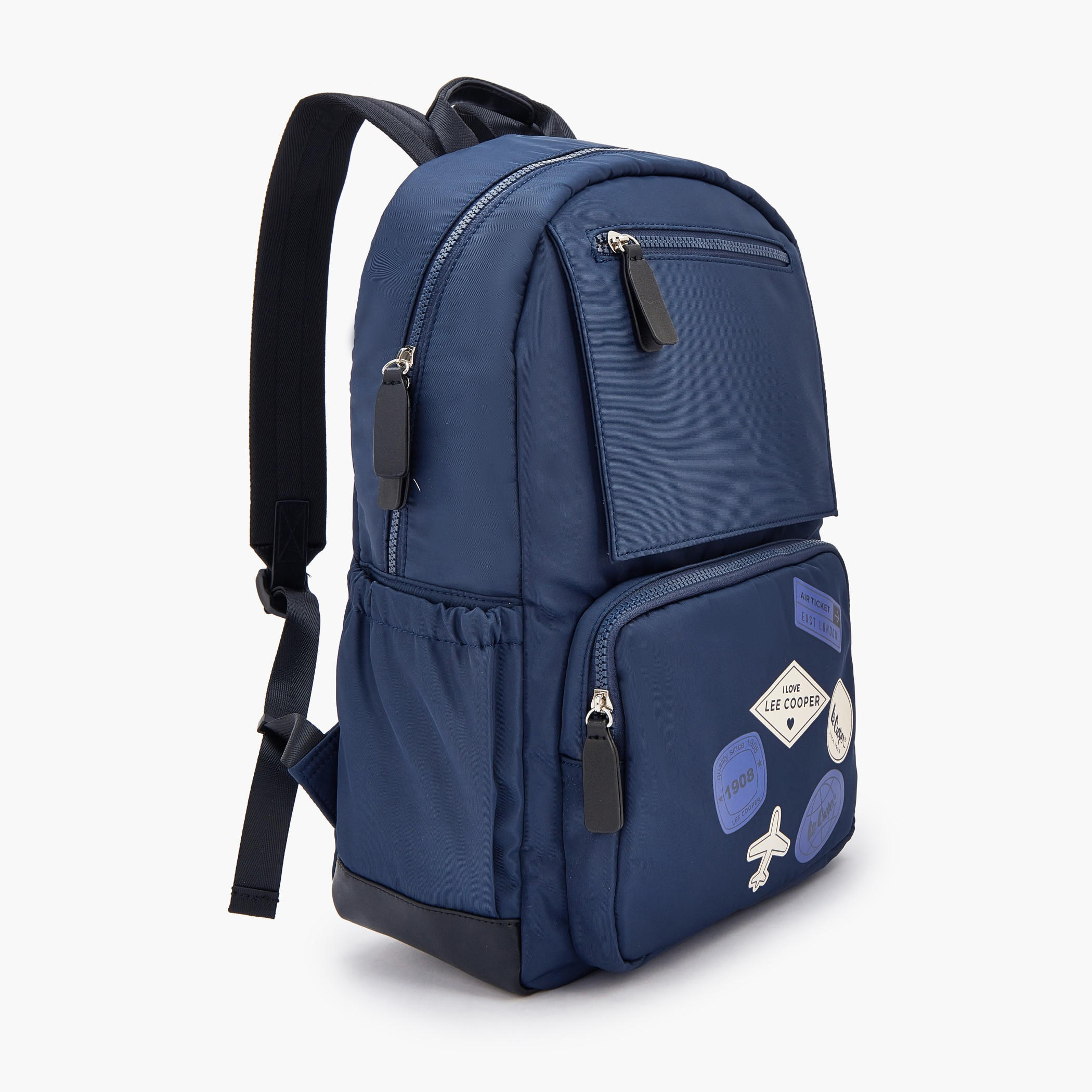 Lee Cooper Logo Print Backpack with Padded Straps-women-bagsandwallets-backpacks-image-2