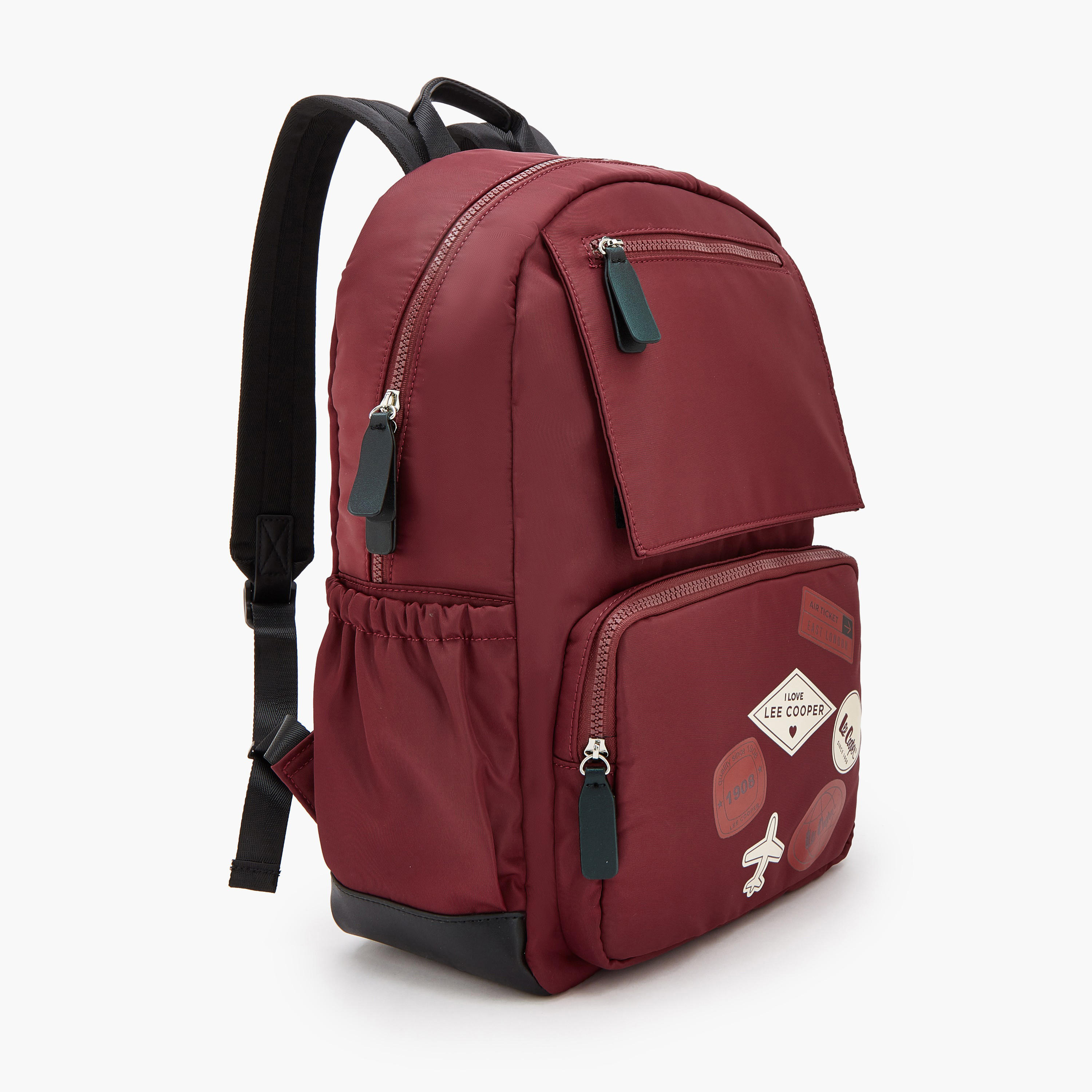 شنطة ظهر بحمالات مبطنة وطبعات شعار من لي كوبر-women-bagsandwallets-backpacks-image-2