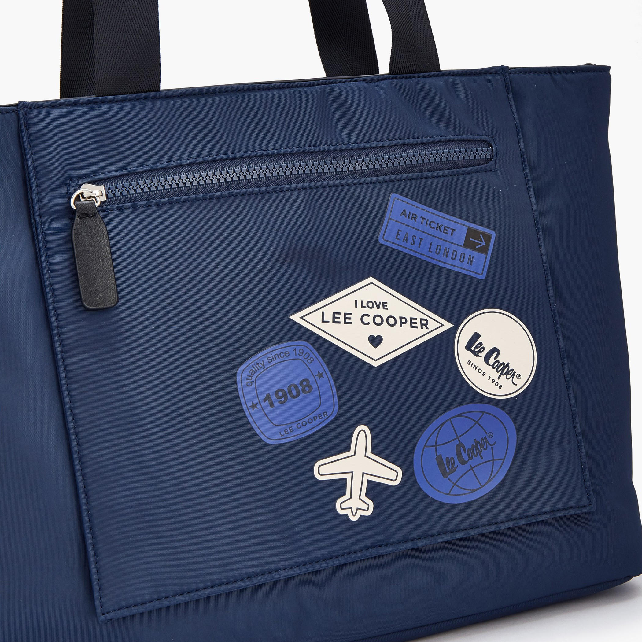 Lee Cooper Printed Tote Bag with Zip Pocket-women-bagsandwallets-handbags-image-4
