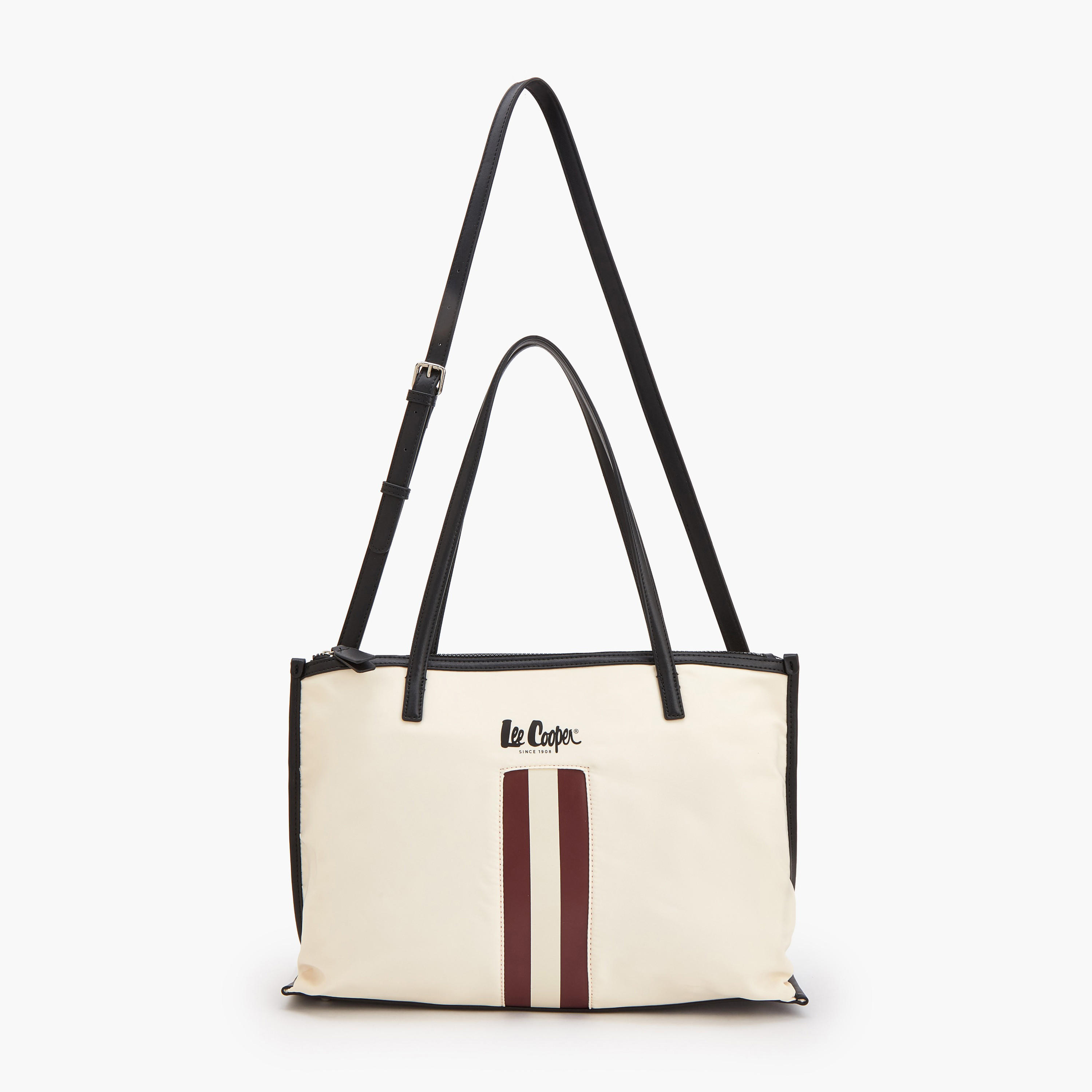 Lee Cooper Logo Print Tote Bag with Double Handle-women-bagsandwallets-handbags-image-2