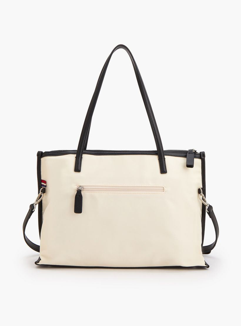 Lee Cooper Logo Print Tote Bag with Double Handle-women-bagsandwallets-handbags-image-3