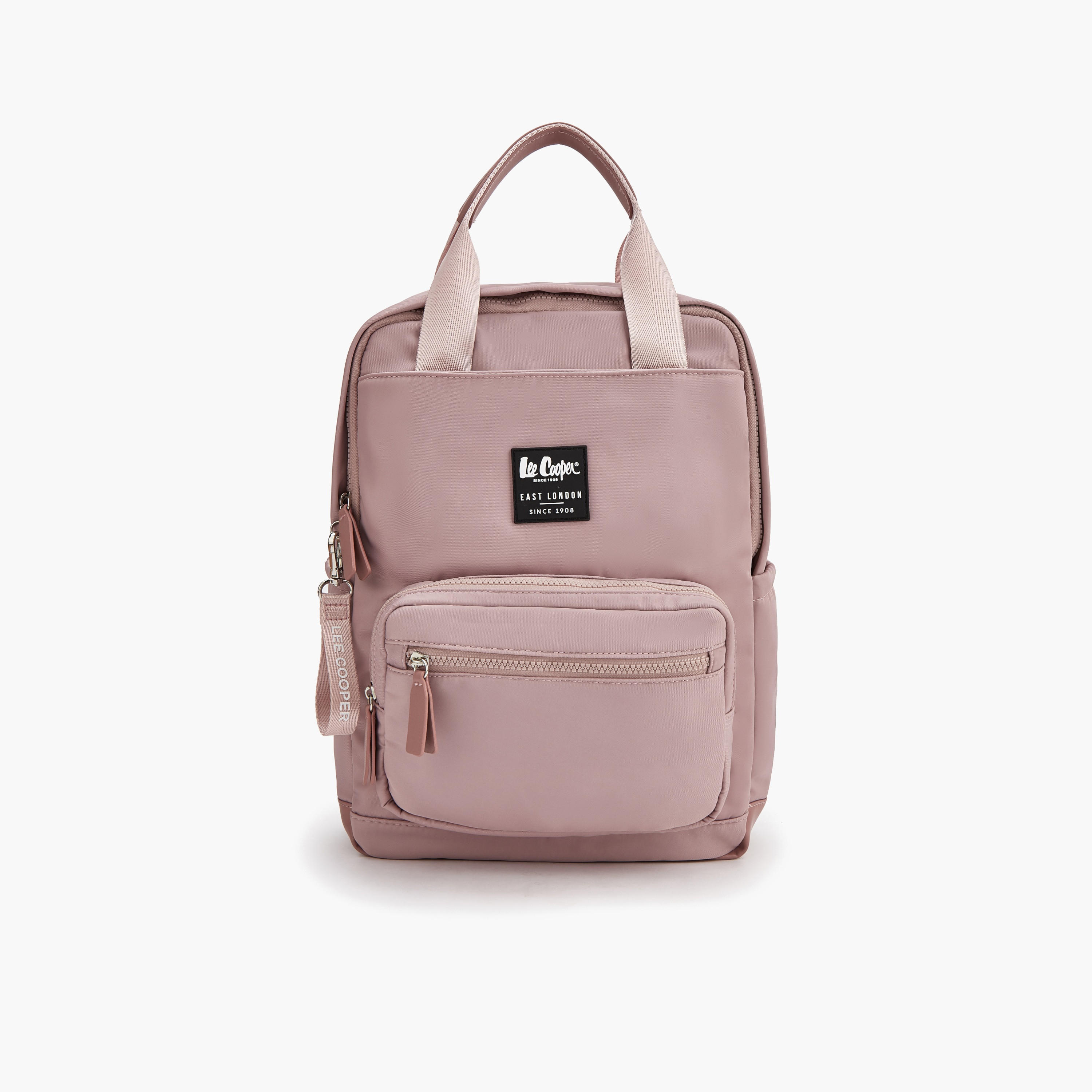Lee Cooper Solid Backpack with Zip Closure and Adjustable Strap - 34x12x40 cm-women-bagsandwallets-backpacks-image-1