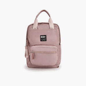 Lee Cooper Solid Backpack with Zip Closure and Adjustable Strap - 34x12x40 cm-women-bagsandwallets-backpacks-image-1