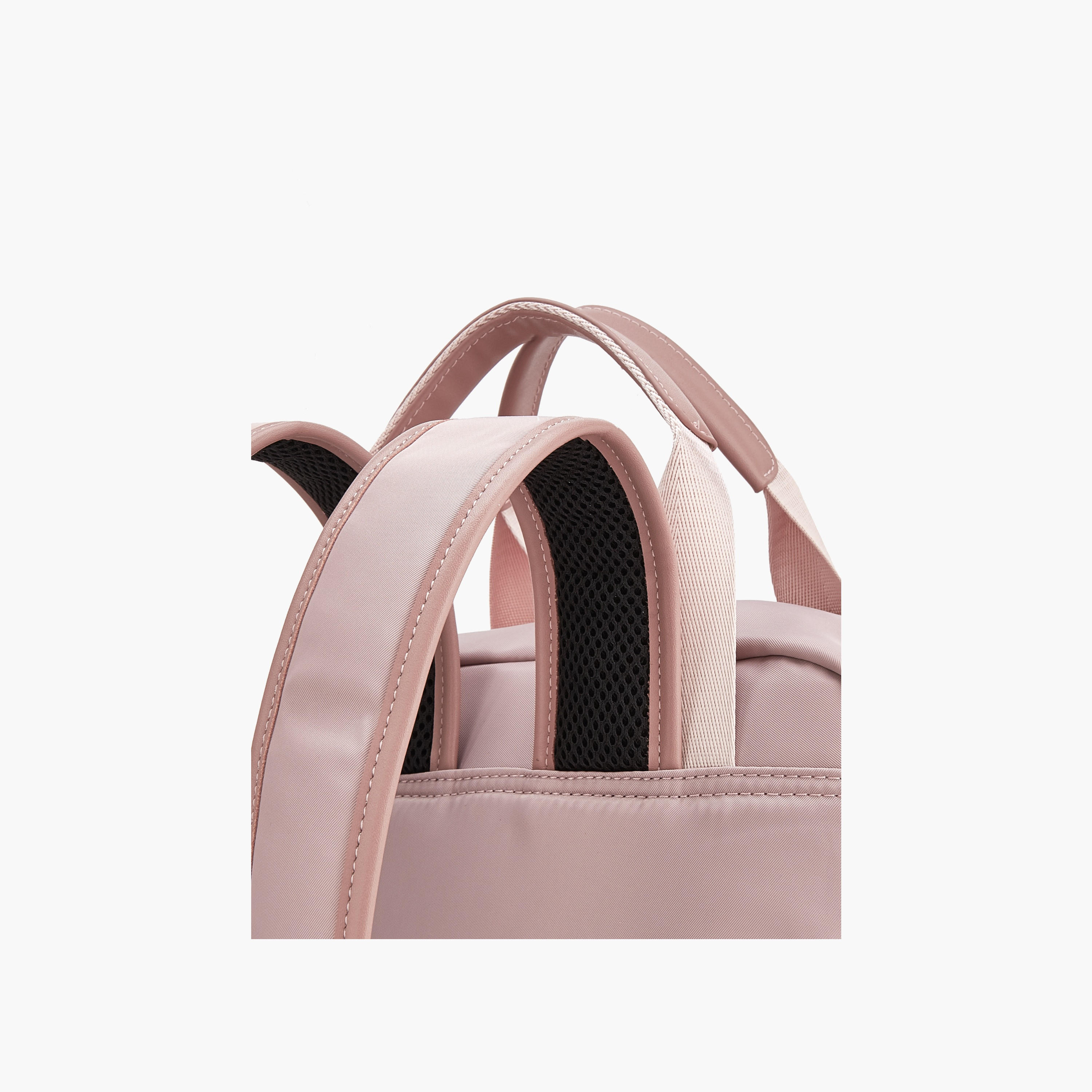 Lee Cooper Solid Backpack with Zip Closure and Adjustable Strap - 34x12x40 cm-women-bagsandwallets-backpacks-image-6
