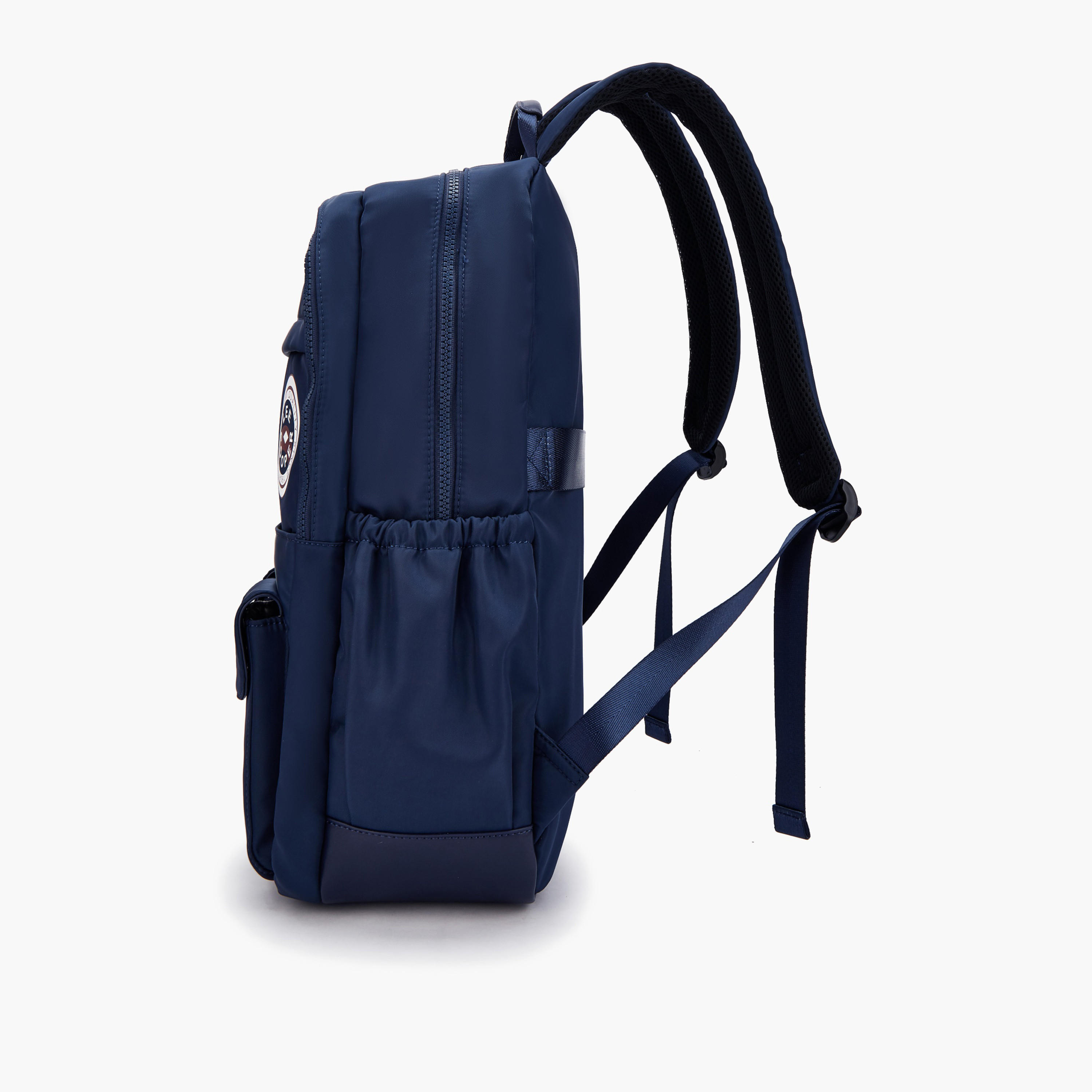 Lee Cooper Logo Print Backpack with Padded Shoulder Straps-women-bagsandwallets-backpacks-image-2