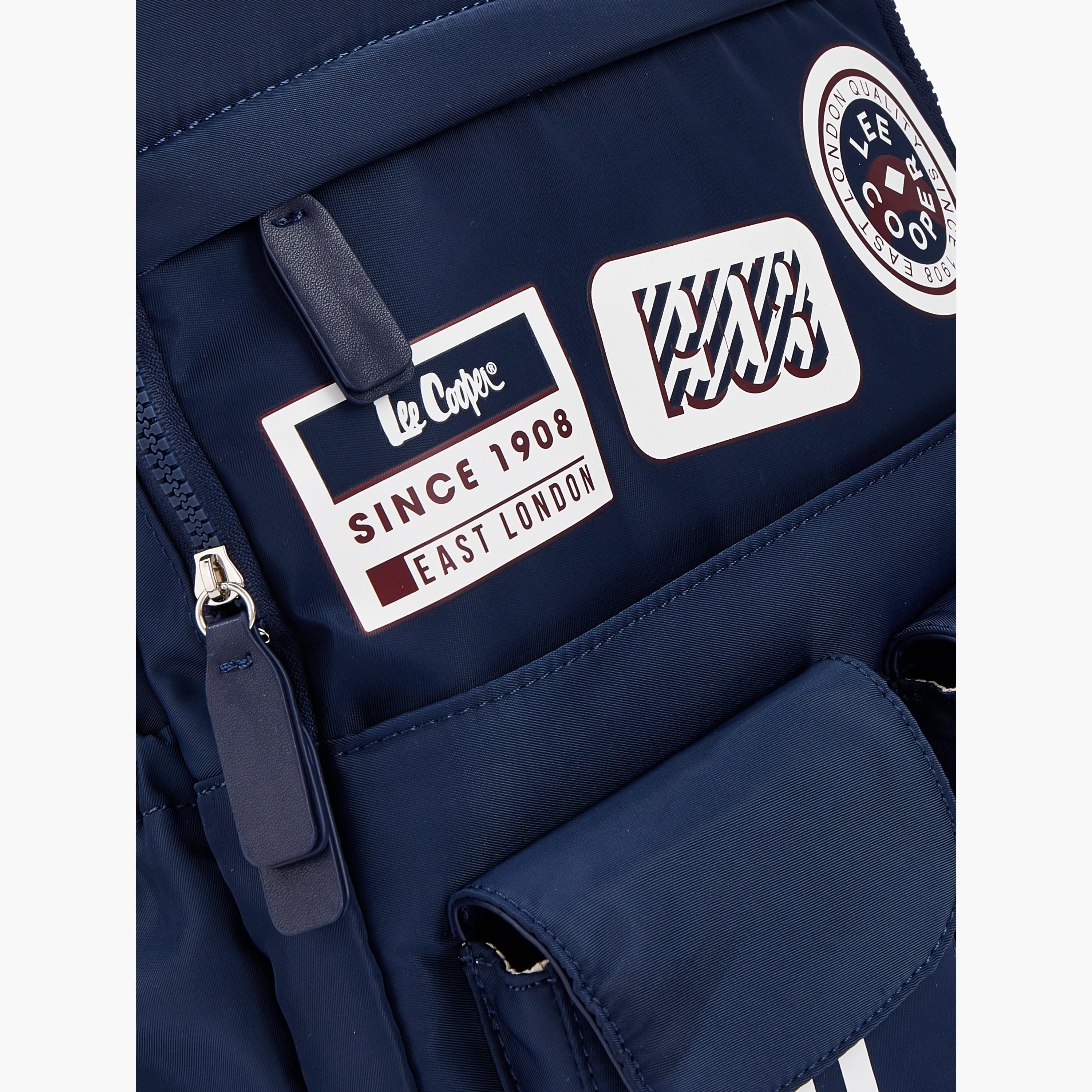 Lee Cooper Logo Print Backpack with Padded Shoulder Straps-women-bagsandwallets-backpacks-image-4