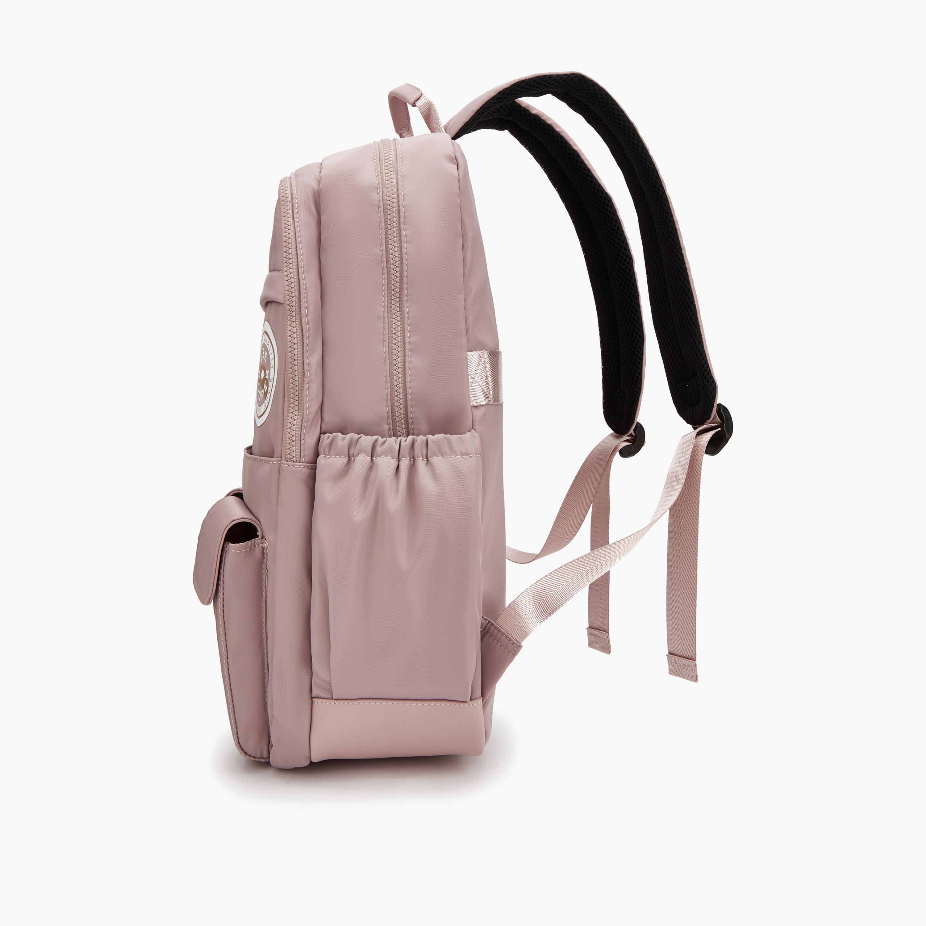 Lee Cooper Logo Print Backpack with Padded Shoulder Straps-women-bagsandwallets-backpacks-image-2