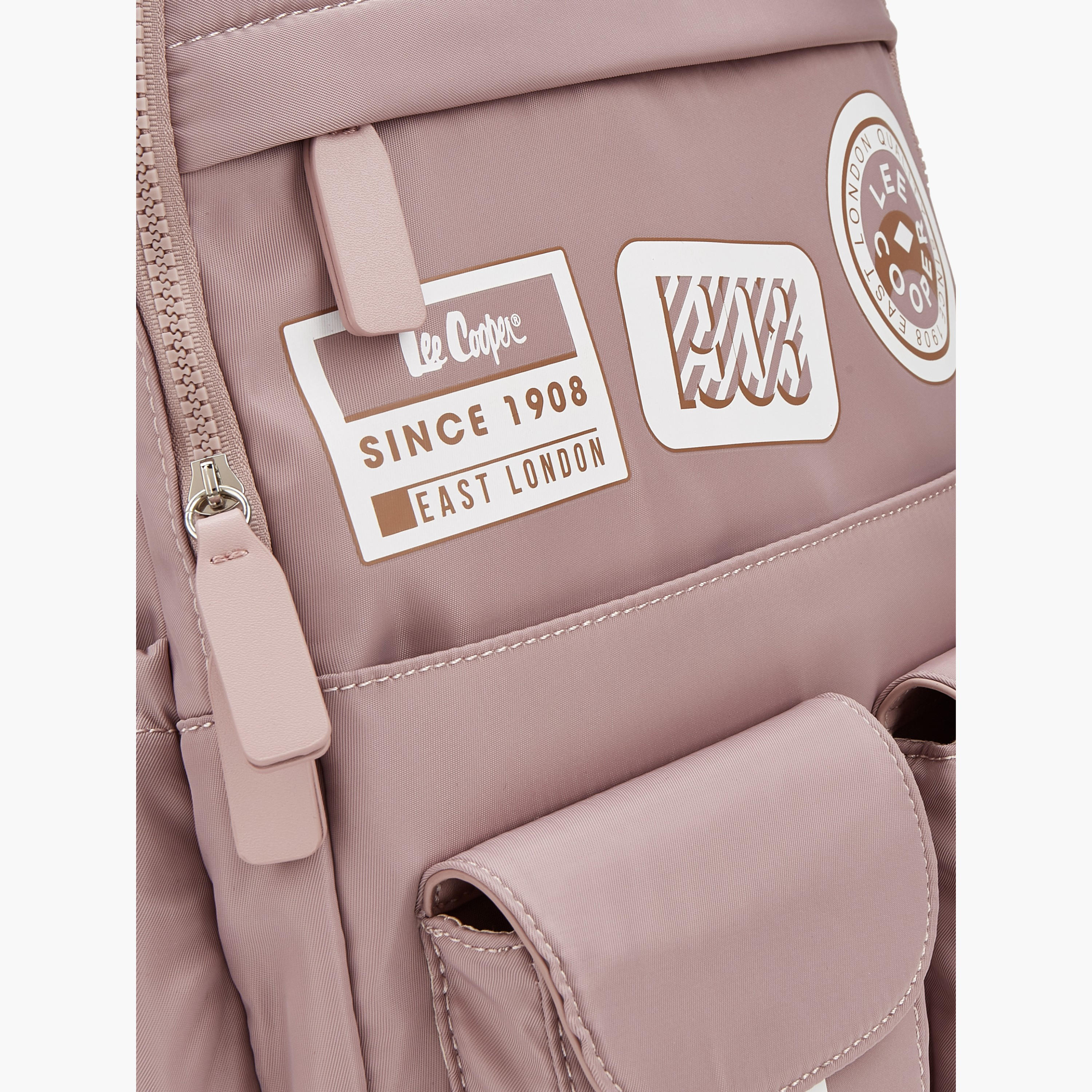 Lee Cooper Logo Print Backpack with Padded Shoulder Straps-women-bagsandwallets-backpacks-image-4