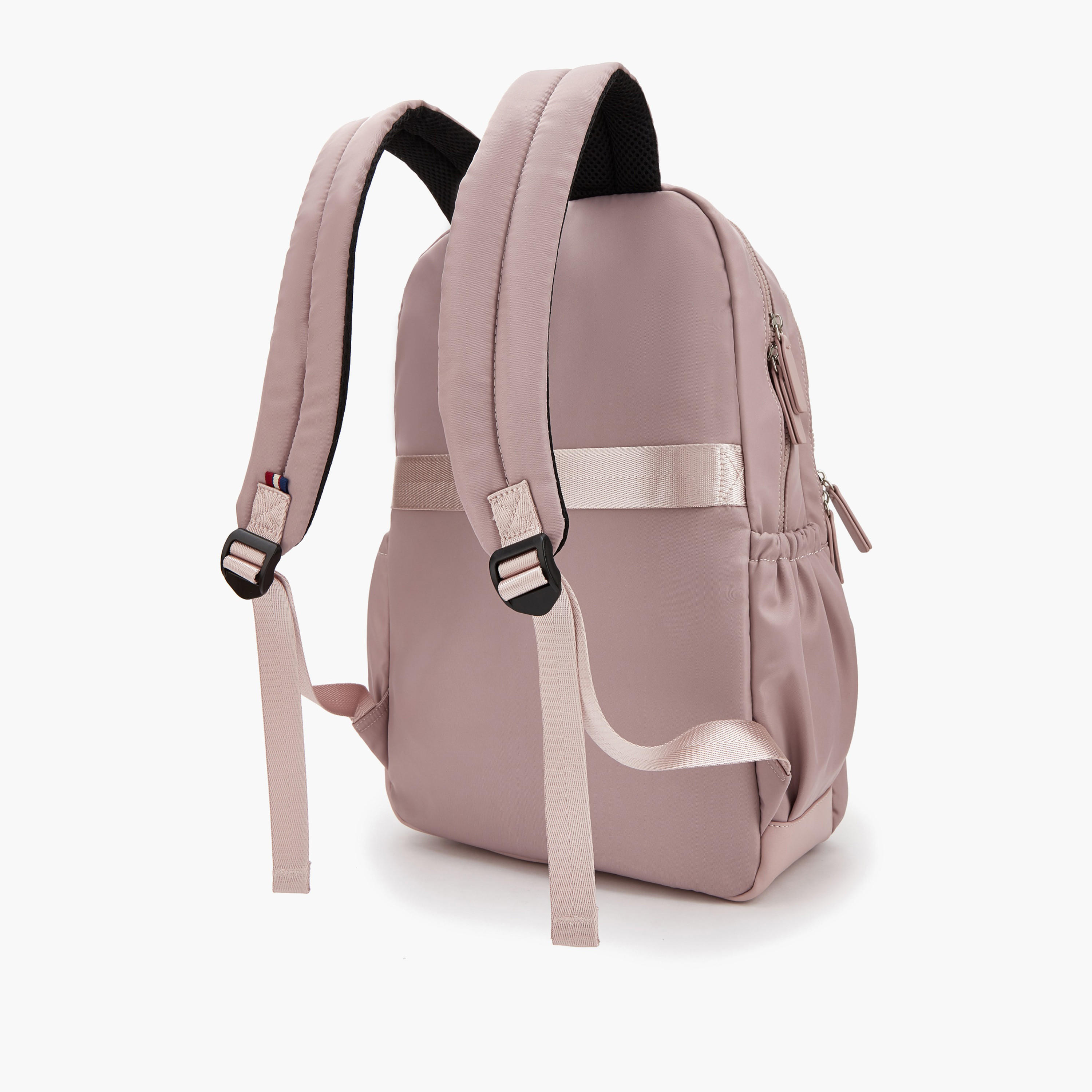 Lee Cooper Logo Print Backpack with Padded Shoulder Straps-women-bagsandwallets-backpacks-image-5