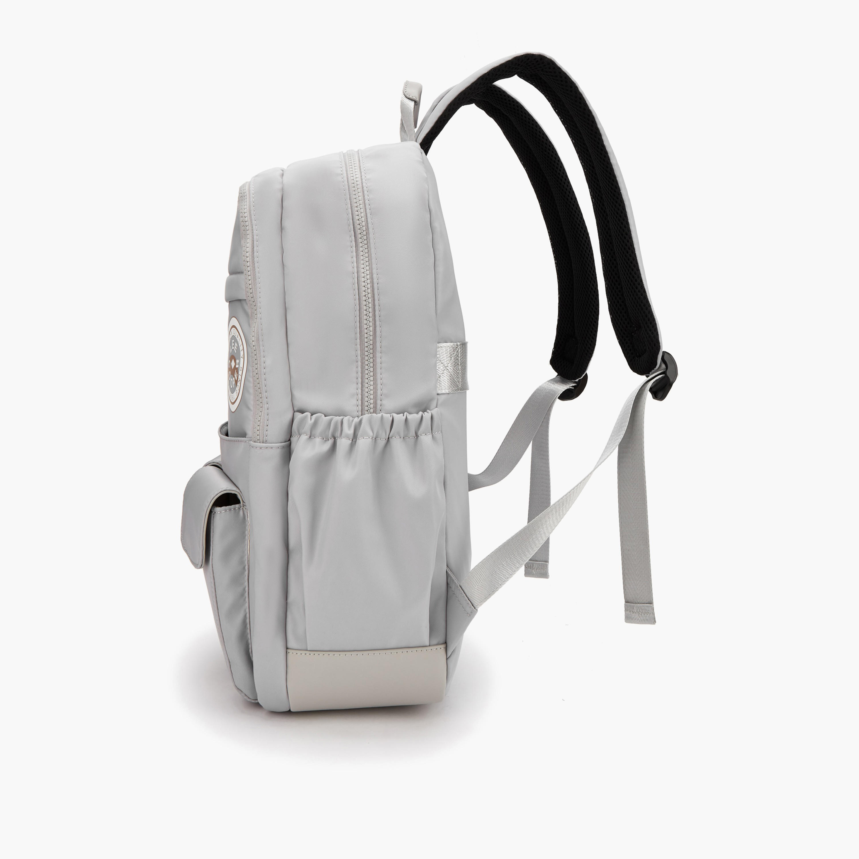 Lee Cooper Logo Print Backpack with Padded Shoulder Straps-women-bagsandwallets-backpacks-image-2