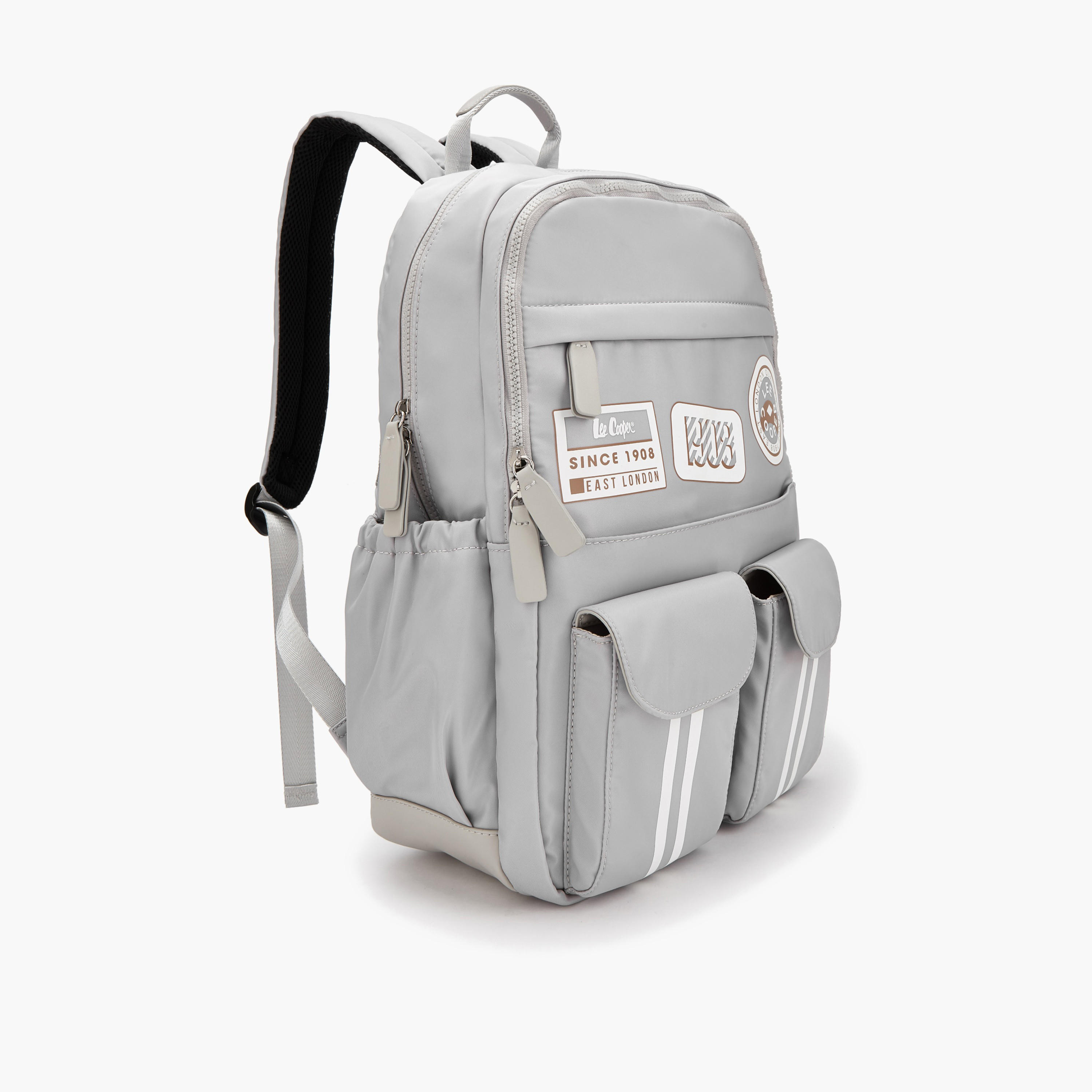 Lee Cooper Logo Print Backpack with Padded Shoulder Straps-women-bagsandwallets-backpacks-image-3