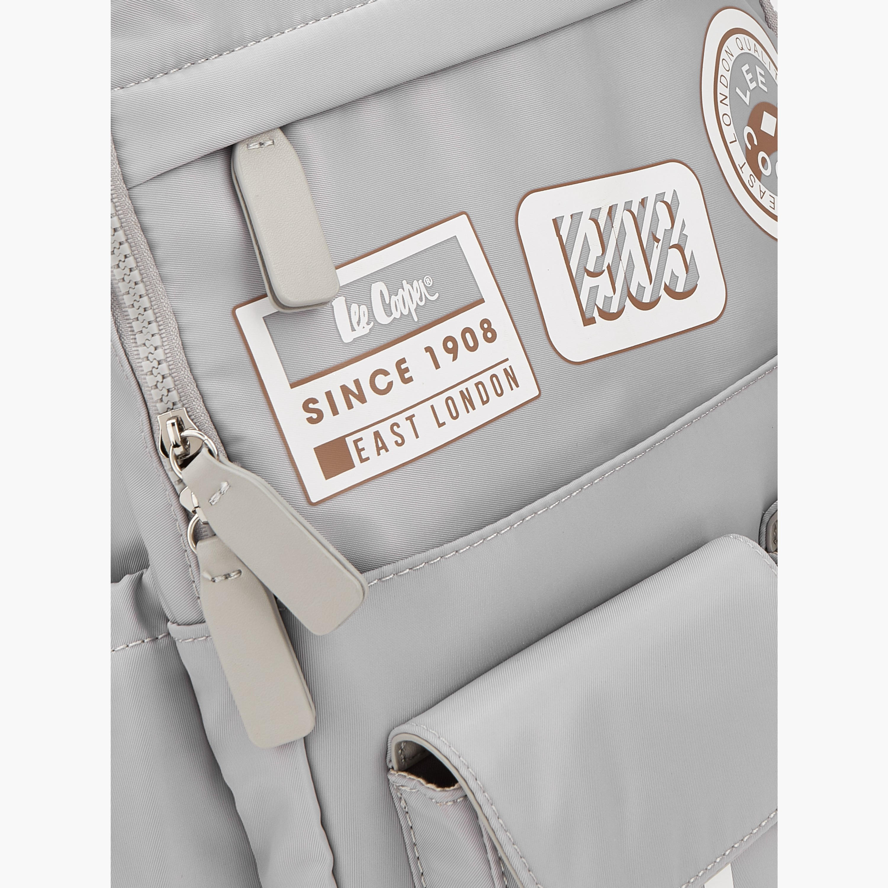 Lee Cooper Logo Print Backpack with Padded Shoulder Straps-women-bagsandwallets-backpacks-image-4
