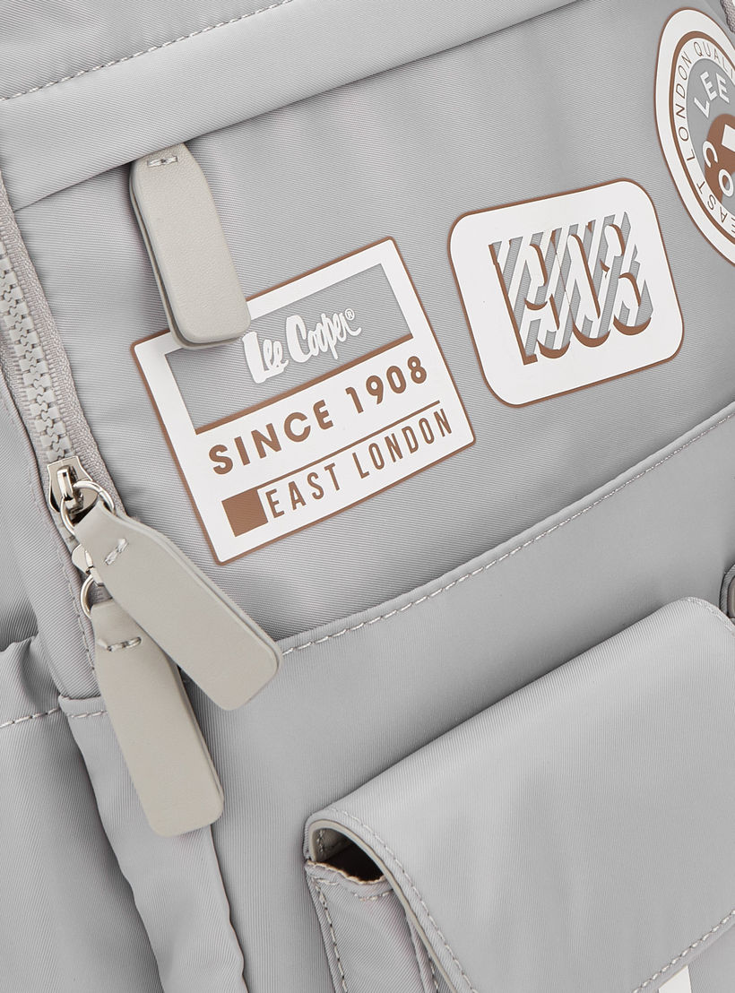 Lee Cooper Logo Print Backpack with Padded Shoulder Straps-women-bagsandwallets-backpacks-image-4