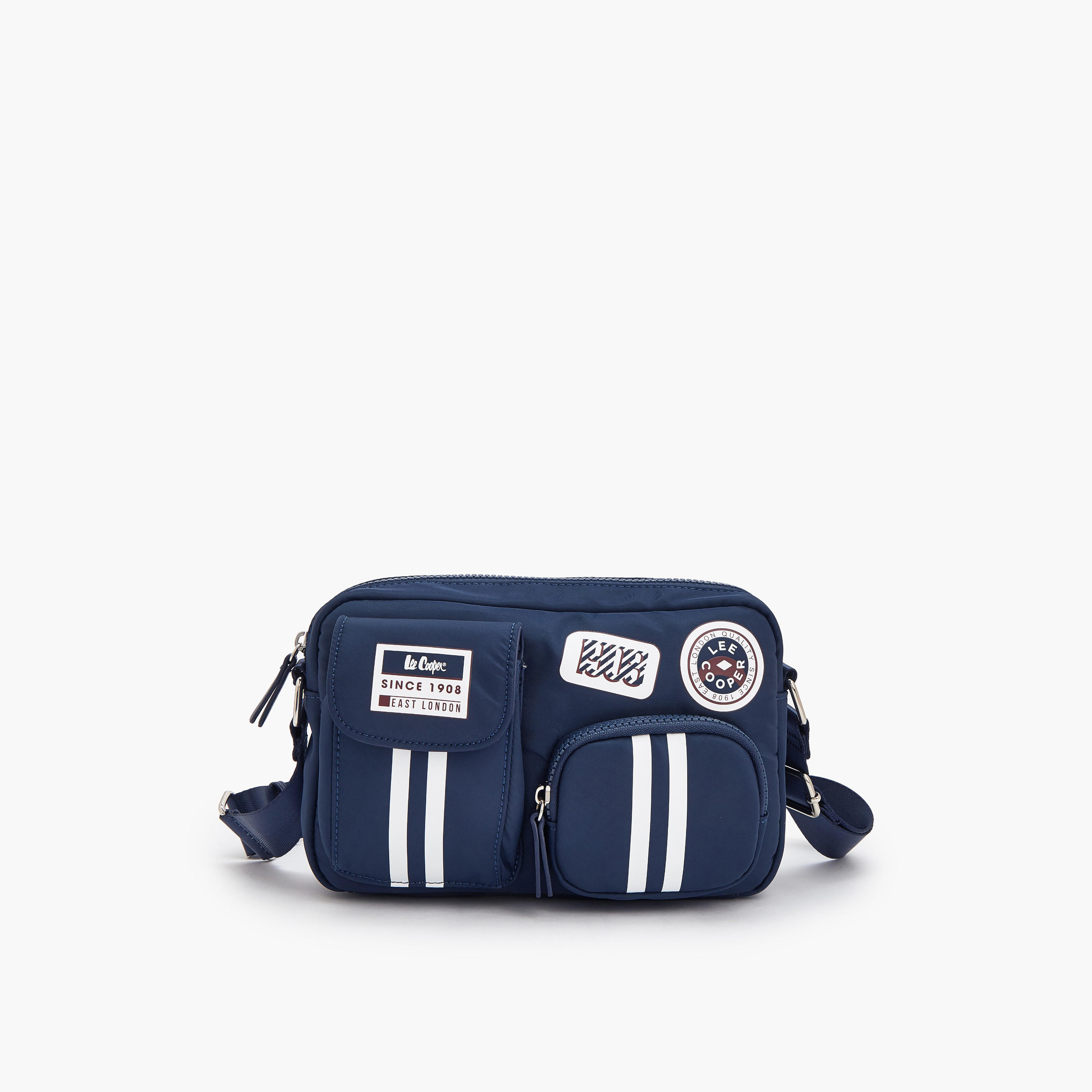 Lee Cooper Logo Applique Crossbody Bag with Adjustable Strap-women-bagsandwallets-handbags-image-1