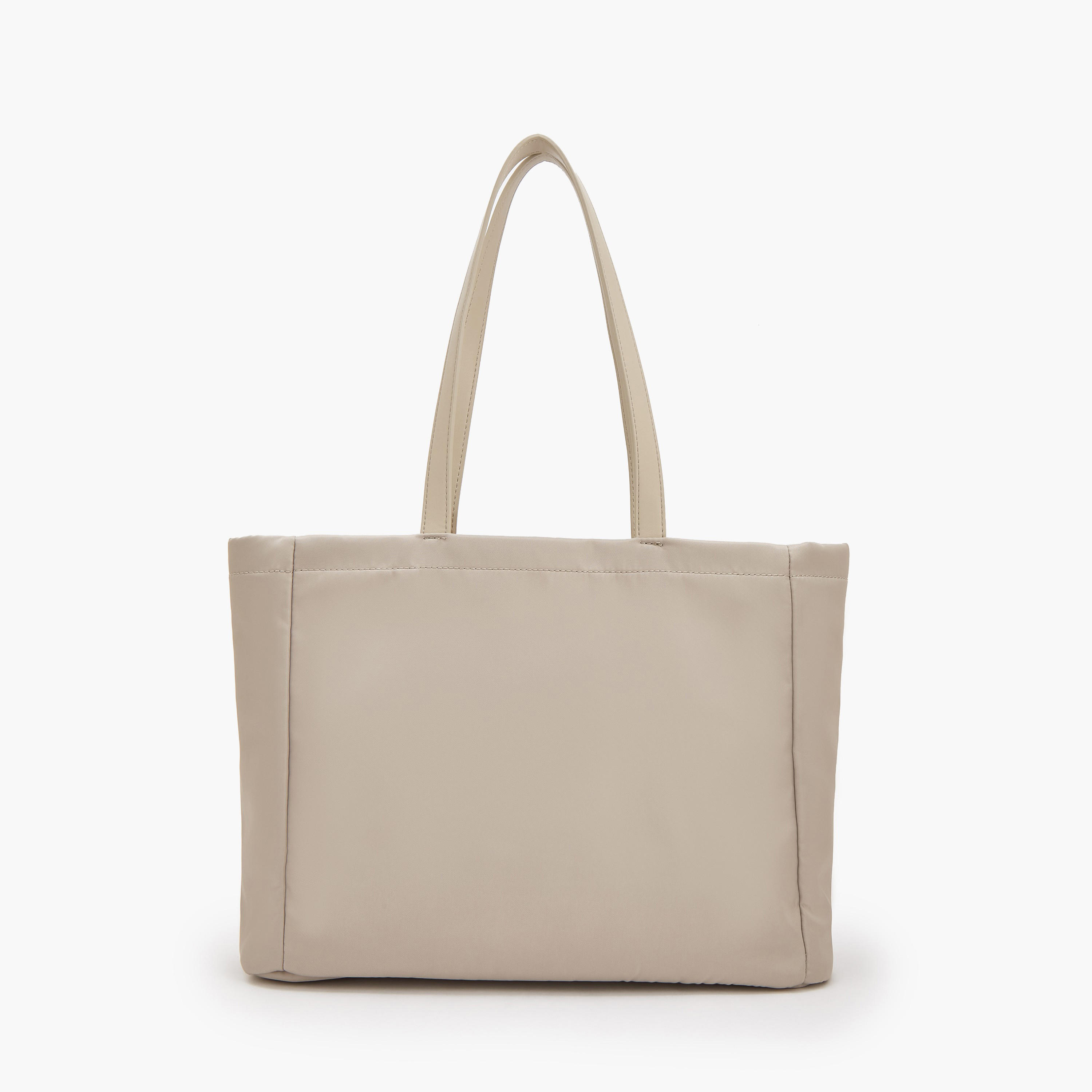 Lee Cooper Solid Tote Bag with Zip Closure-women-bagsandwallets-handbags-image-2