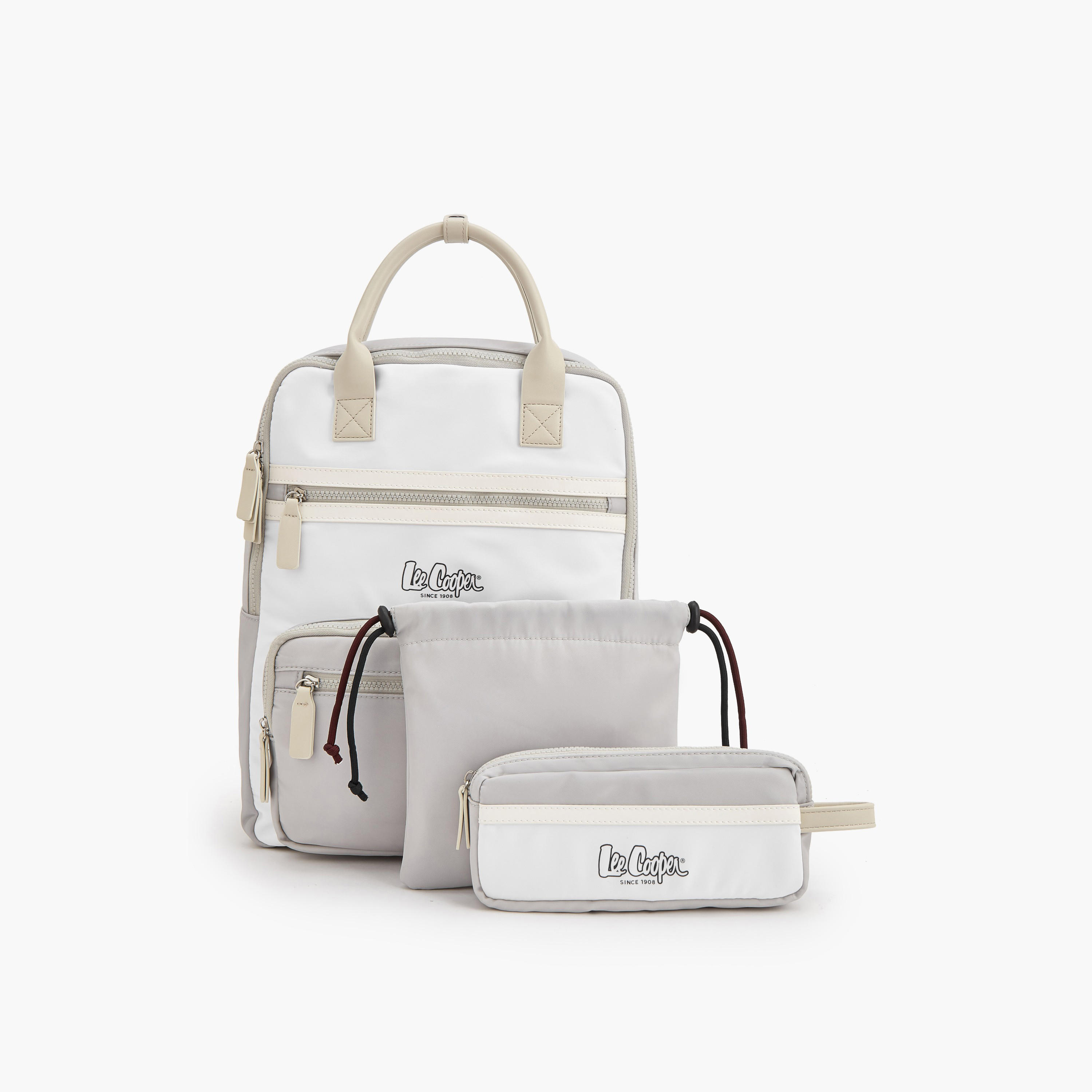 Lee Cooper Colourblock Backpack with Pencil Pouch-women-bagsandwallets-backpacks-image-1