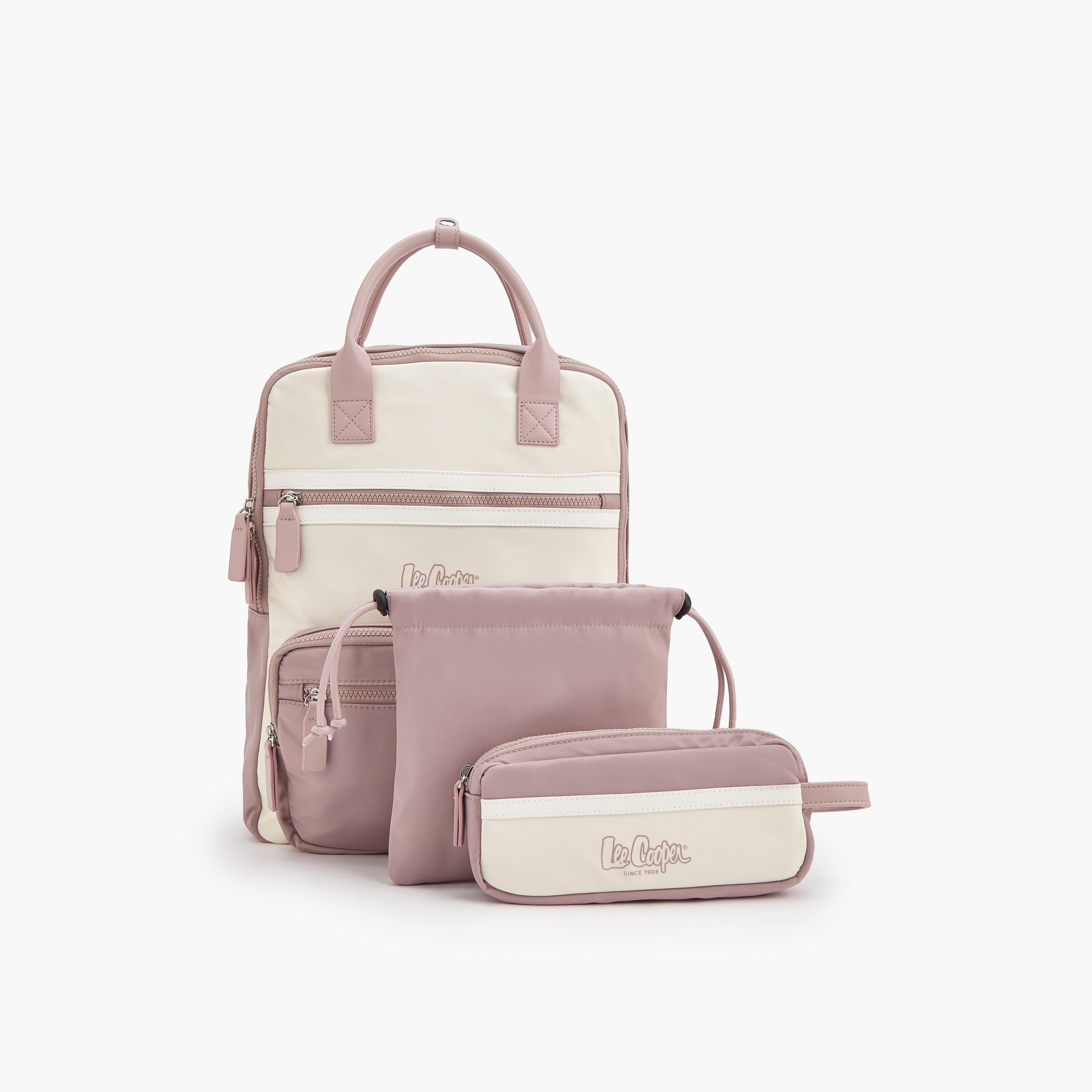 Lee Cooper Colourblock Backpack with Pencil Pouch-women-bagsandwallets-backpacks-image-1