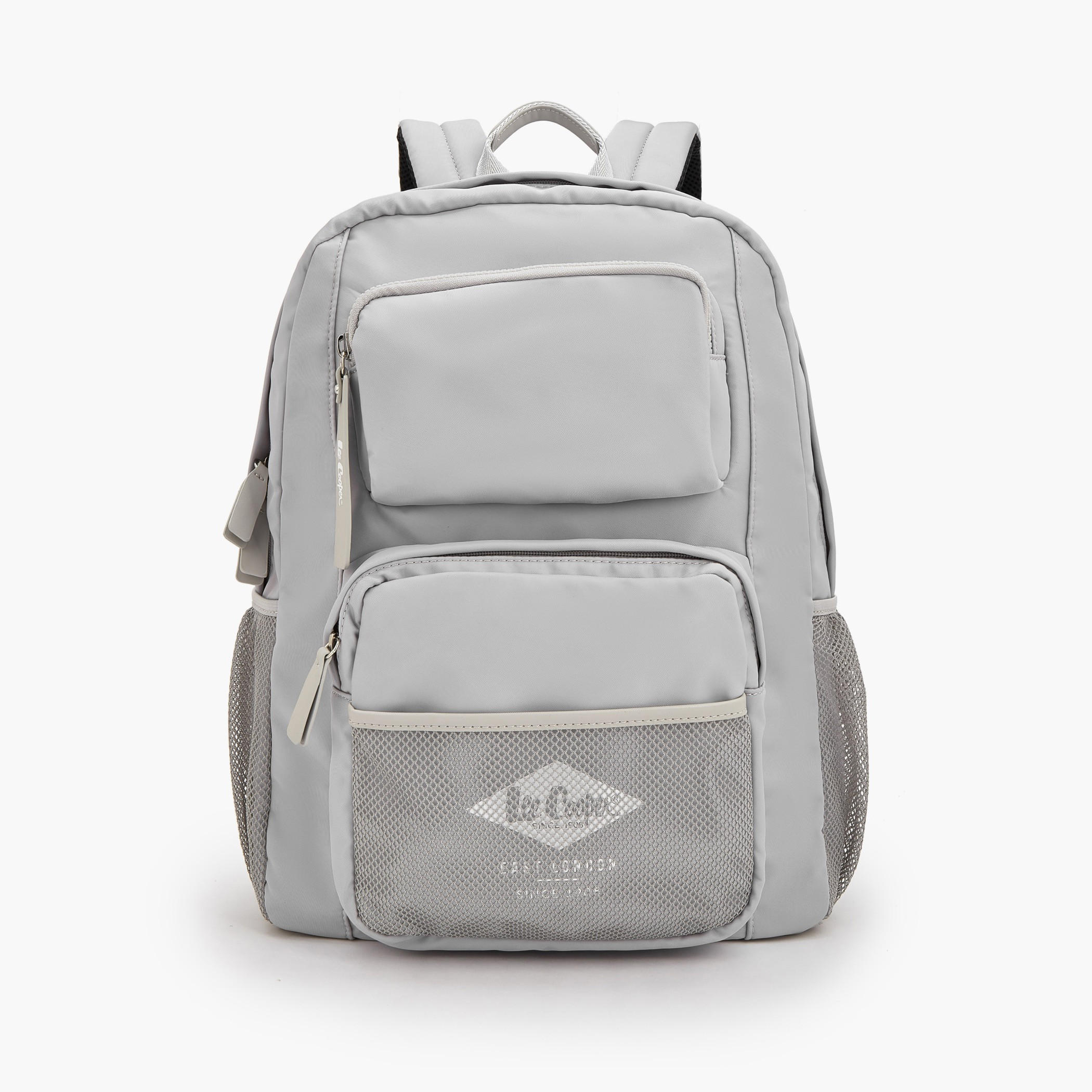 Lee Cooper Logo Print Backpack with Mesh Pocket-women-bagsandwallets-backpacks-image-1