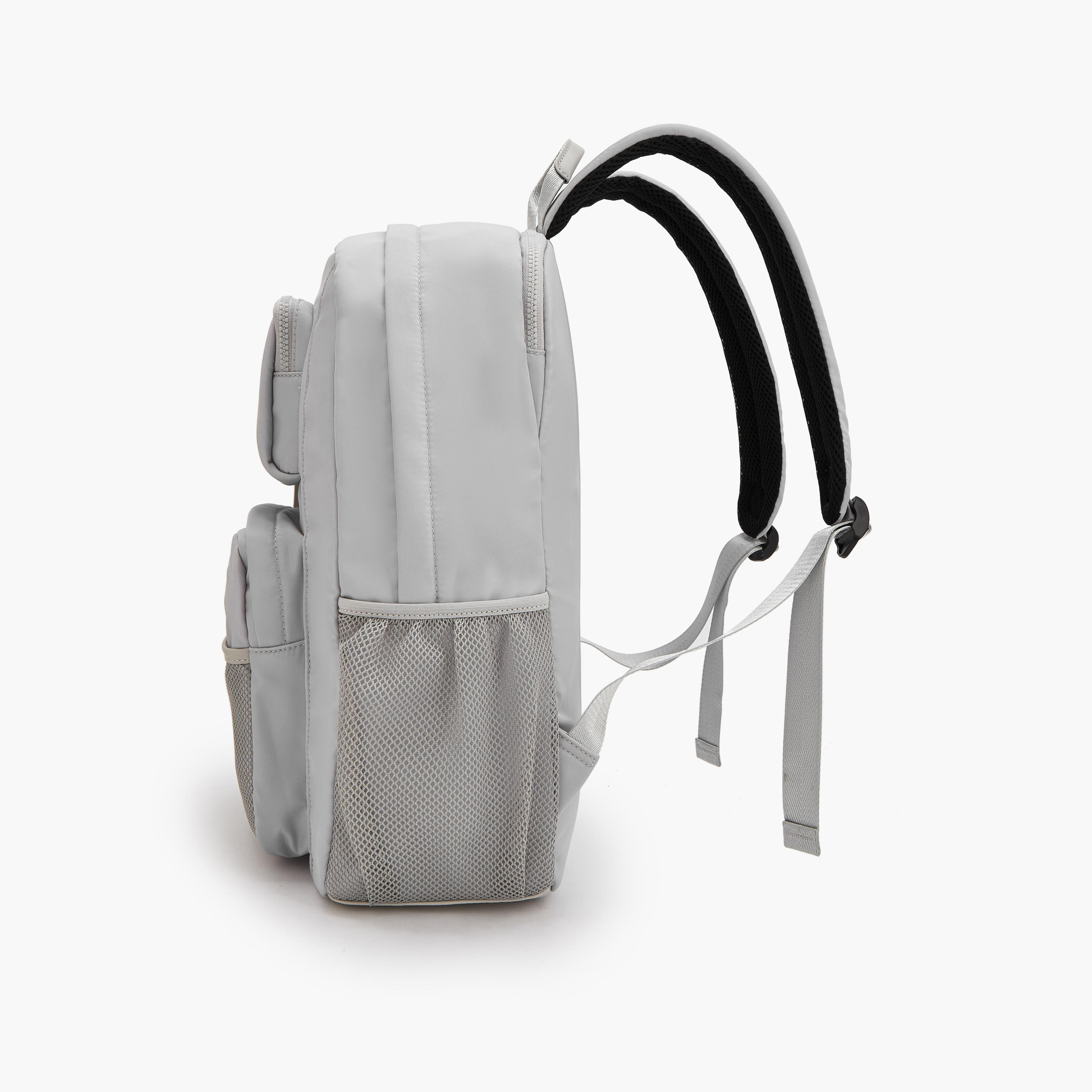 Lee Cooper Logo Print Backpack with Mesh Pocket-women-bagsandwallets-backpacks-image-3