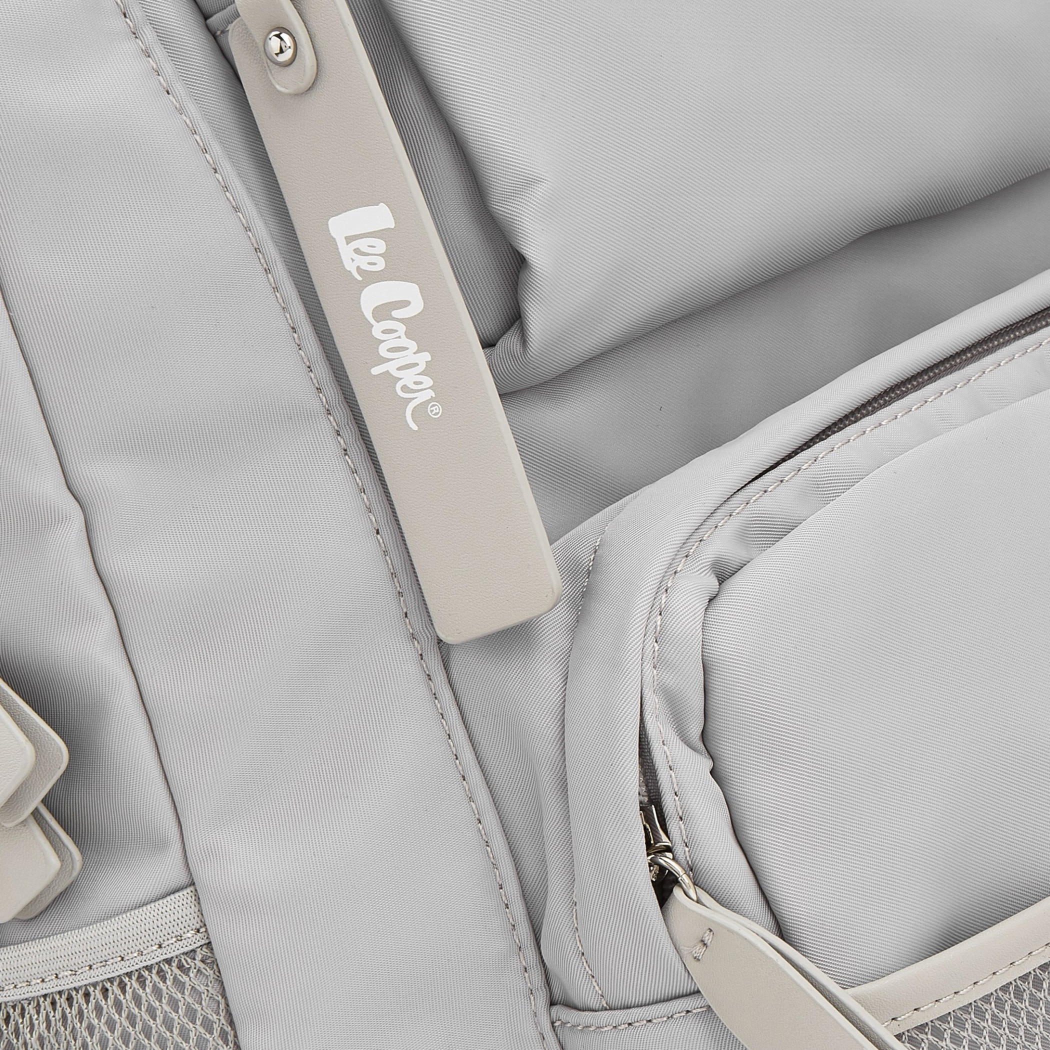 Lee Cooper Logo Print Backpack with Mesh Pocket-women-bagsandwallets-backpacks-image-4