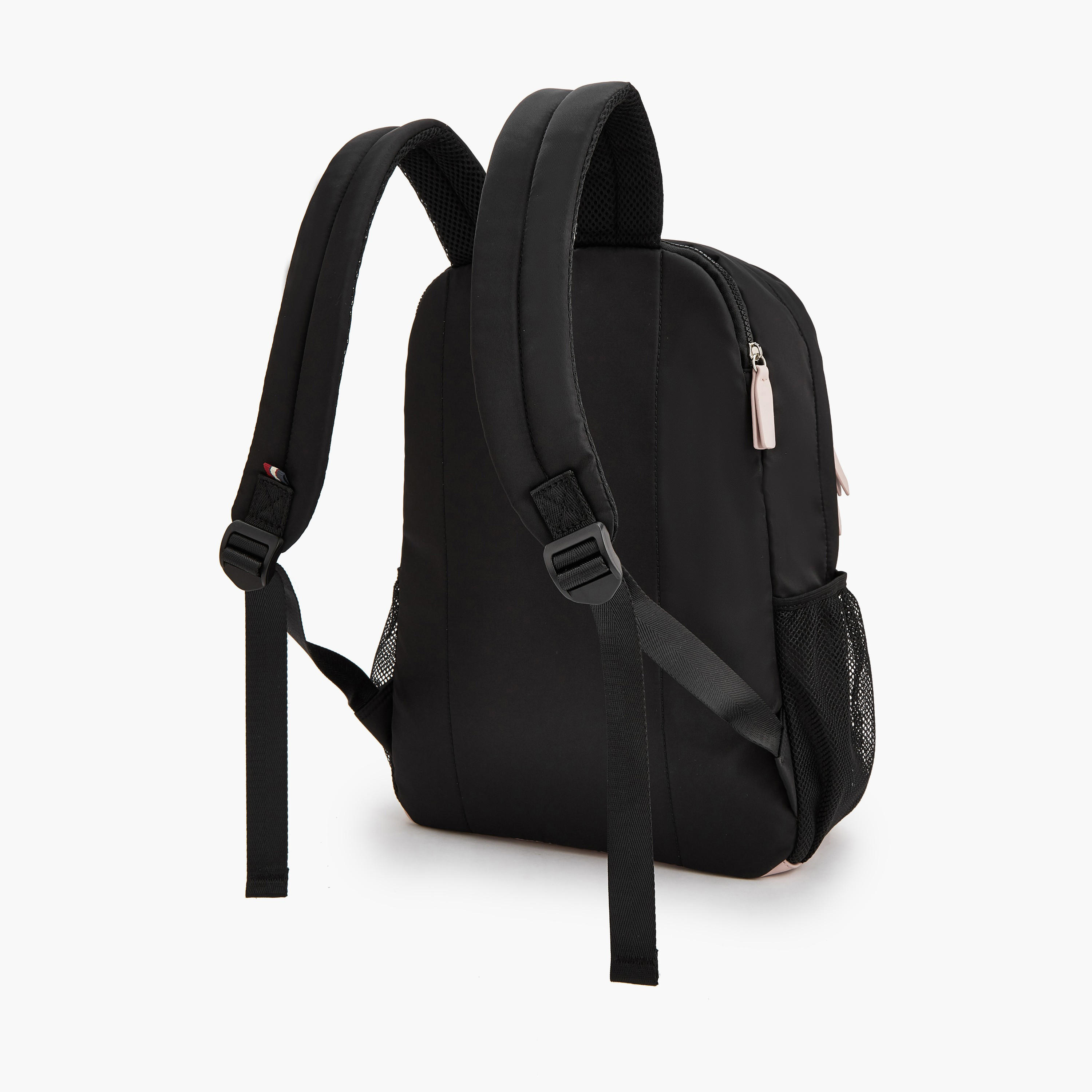 Lee Cooper Logo Print Backpack with Mesh Pocket-women-bagsandwallets-backpacks-image-5