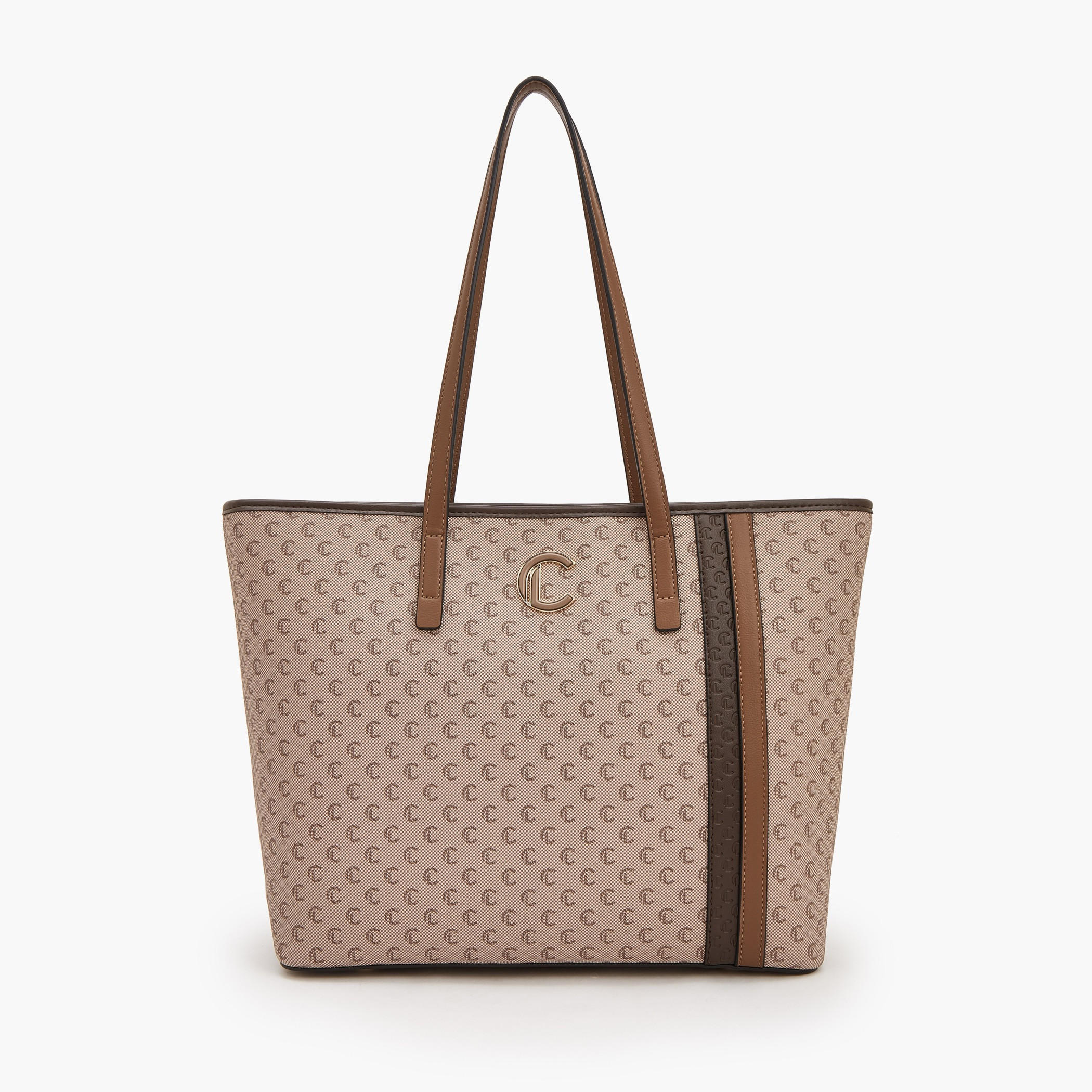 Le Confort Monogram Print Tote Bag with Zip Closure-women-bagsandwallets-handbags-image-1