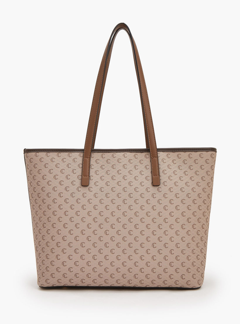 Le Confort Monogram Print Tote Bag with Zip Closure-women-bagsandwallets-handbags-image-2