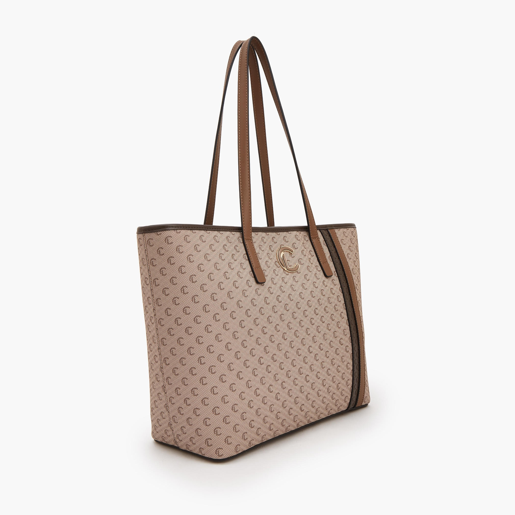 Le Confort Monogram Print Tote Bag with Zip Closure-women-bagsandwallets-handbags-image-3