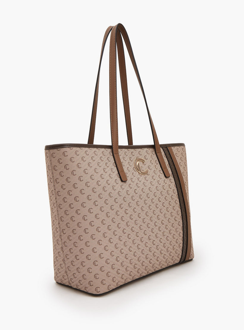 Le Confort Monogram Print Tote Bag with Zip Closure-women-bagsandwallets-handbags-image-3