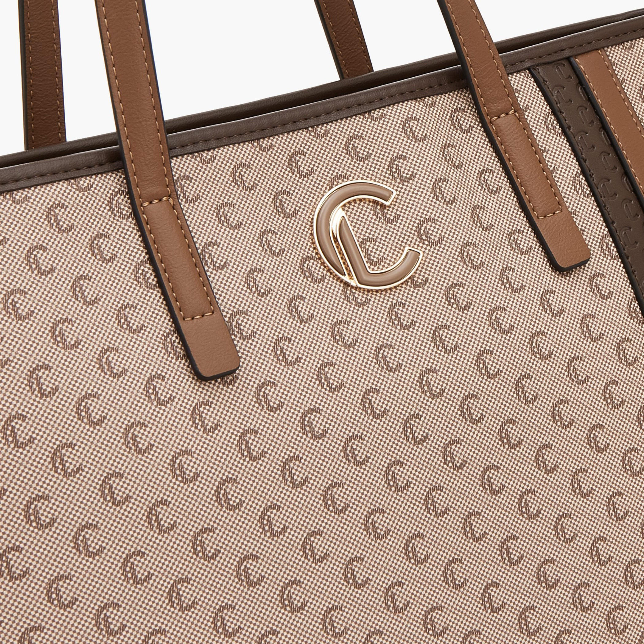 Le Confort Monogram Print Tote Bag with Zip Closure-women-bagsandwallets-handbags-image-4