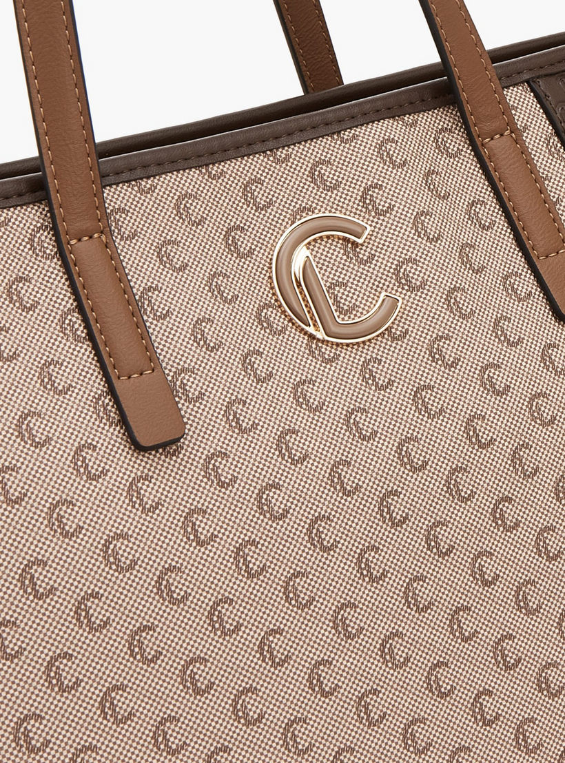 Le Confort Monogram Print Tote Bag with Zip Closure-women-bagsandwallets-handbags-image-4