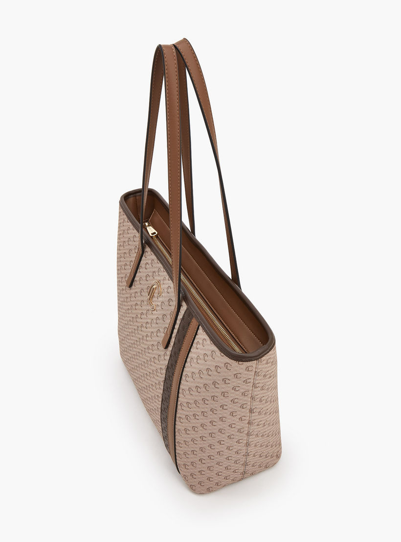Le Confort Monogram Print Tote Bag with Zip Closure-women-bagsandwallets-handbags-image-5