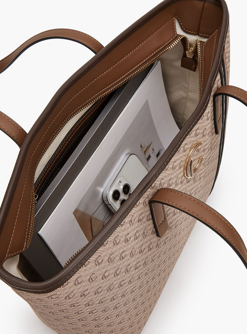 Le Confort Monogram Print Tote Bag with Zip Closure-women-bagsandwallets-handbags-image-7
