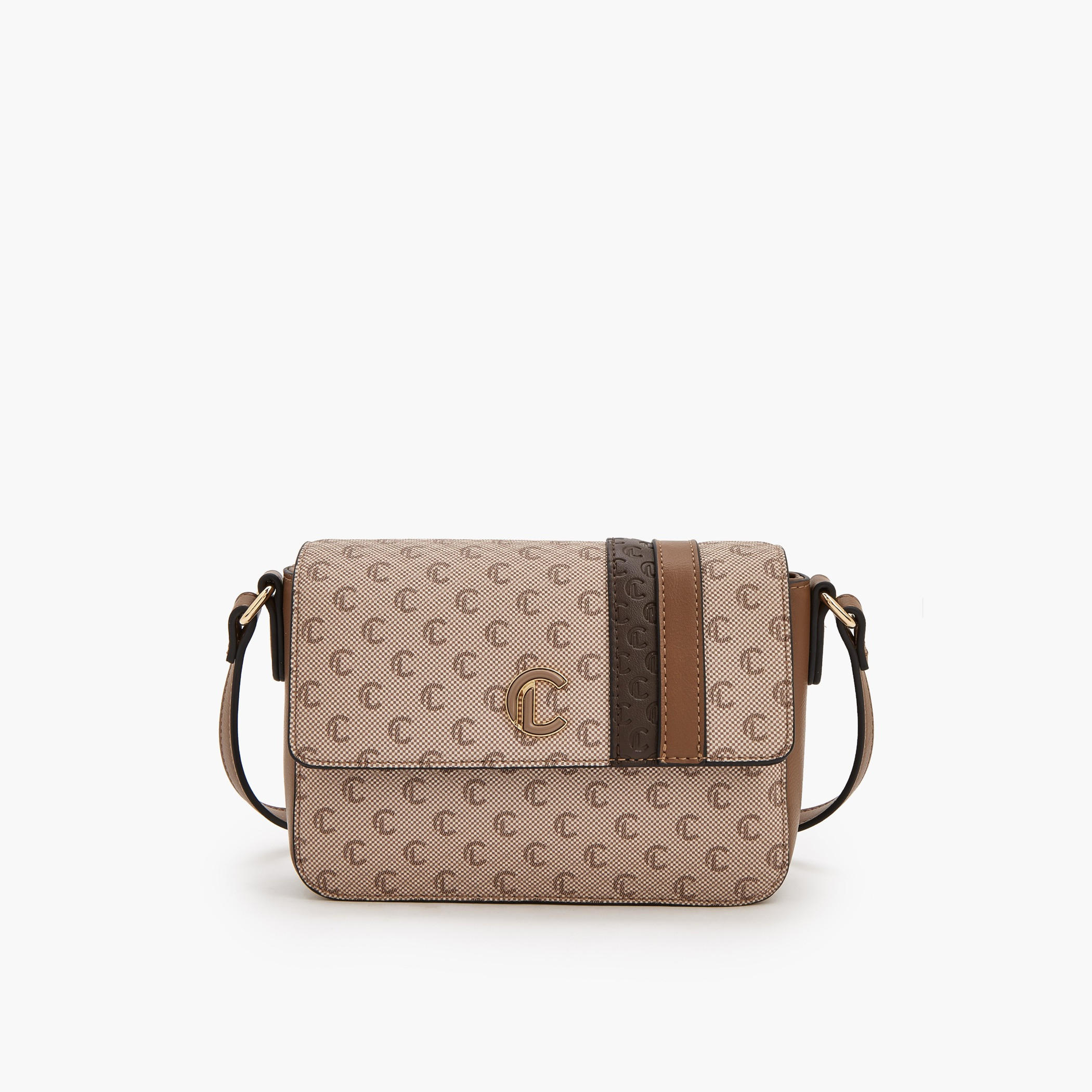 Le Confort Monogram Print Crossbody Bag with Magnetic Closure-women-bagsandwallets-handbags-image-1