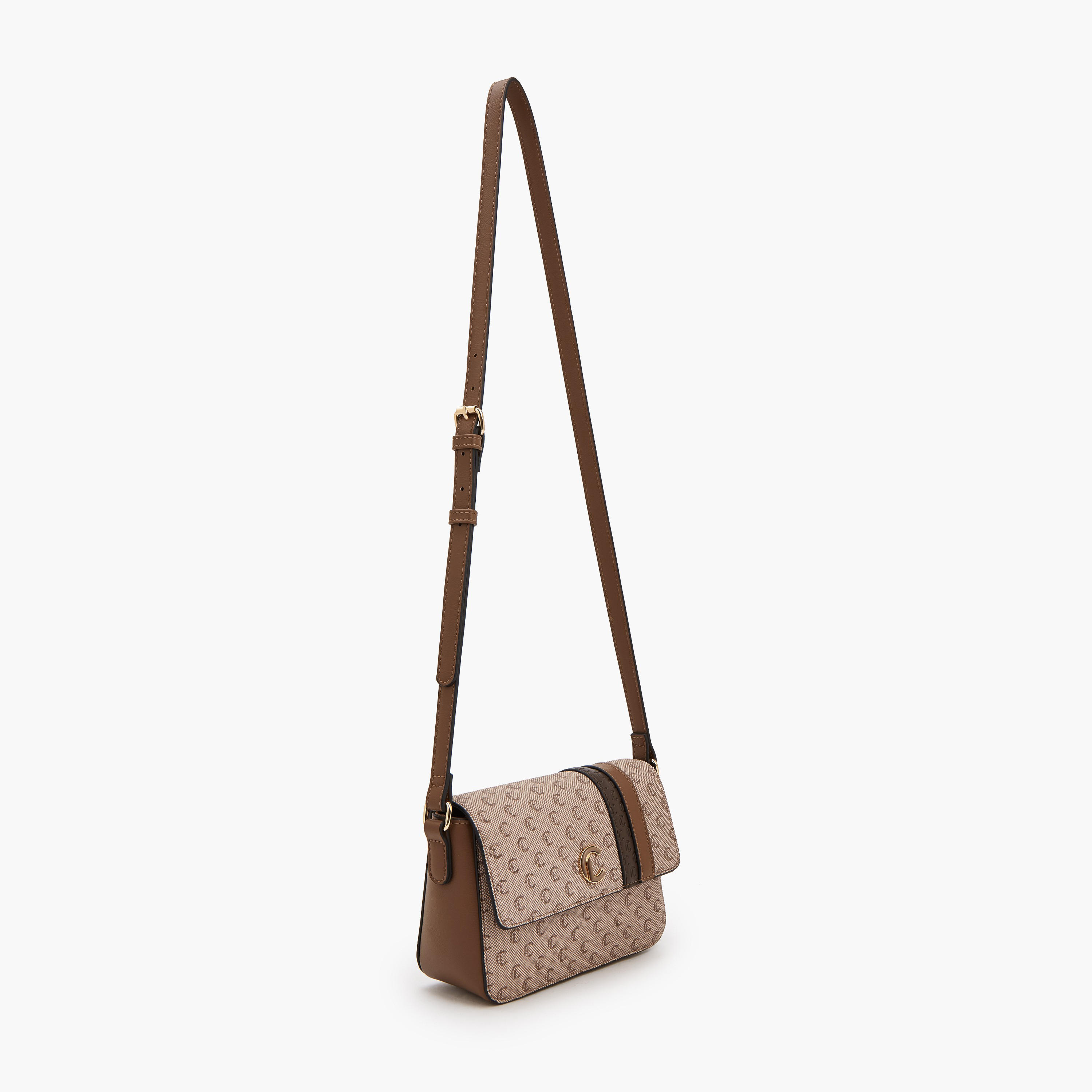 Le Confort Monogram Print Crossbody Bag with Magnetic Closure-women-bagsandwallets-handbags-image-2