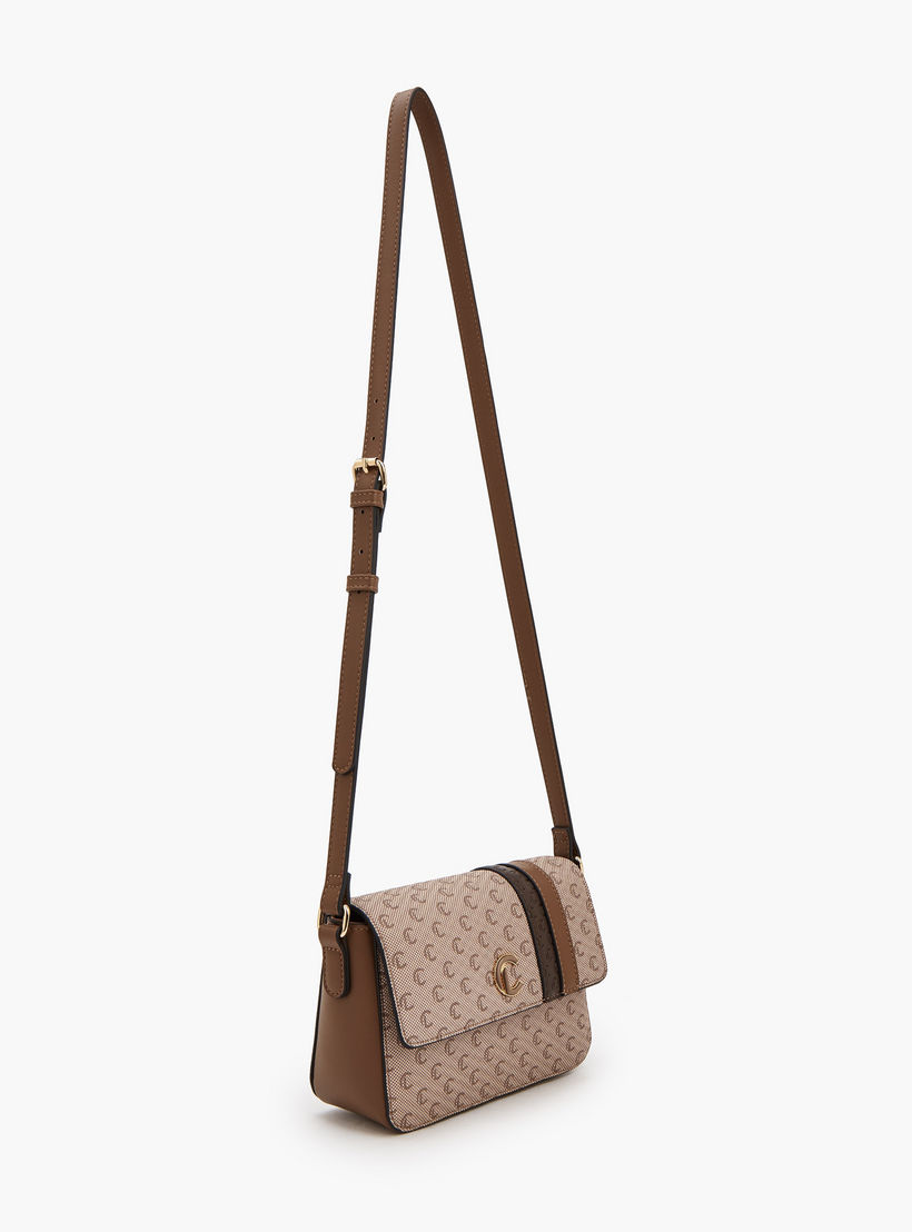 Le Confort Monogram Print Crossbody Bag with Magnetic Closure-women-bagsandwallets-handbags-image-2