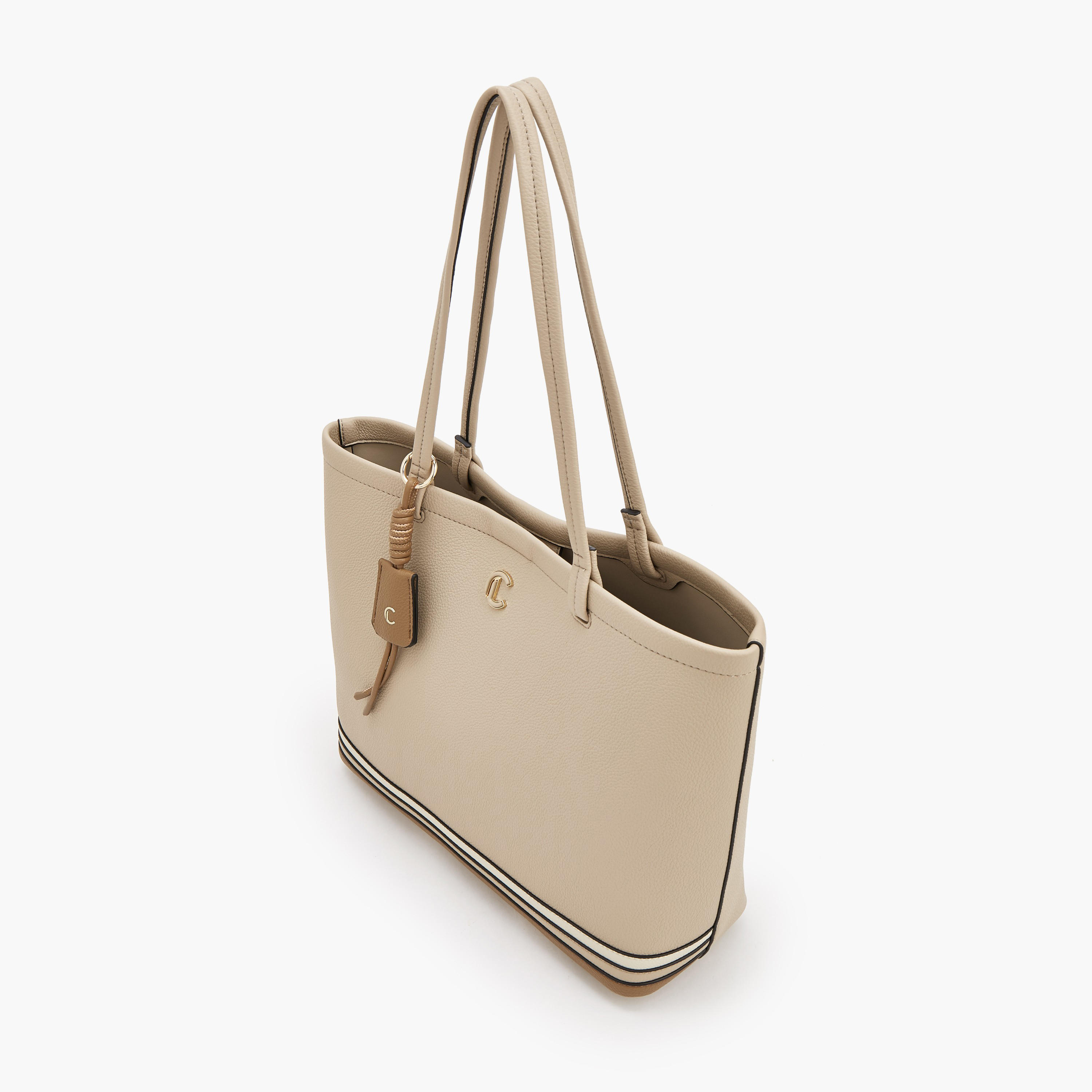 شنطة توتي مخططة بزر إغلاق من لو كونفورت-women-bagsandwallets-handbags-image-5