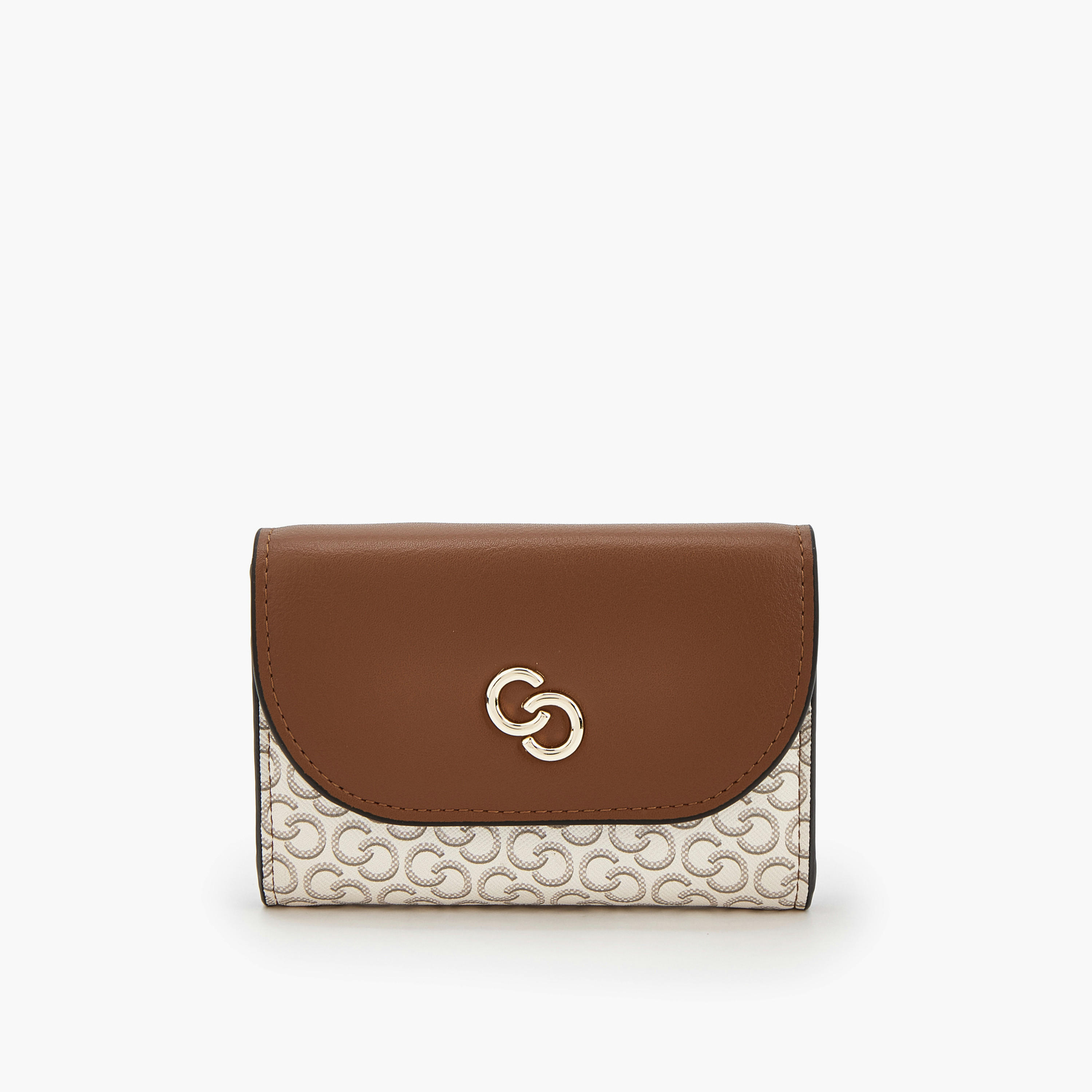Celeste Monogram Print Wallet with Magnetic Snap Closure-women-bagsandwallets-wallets-image-1