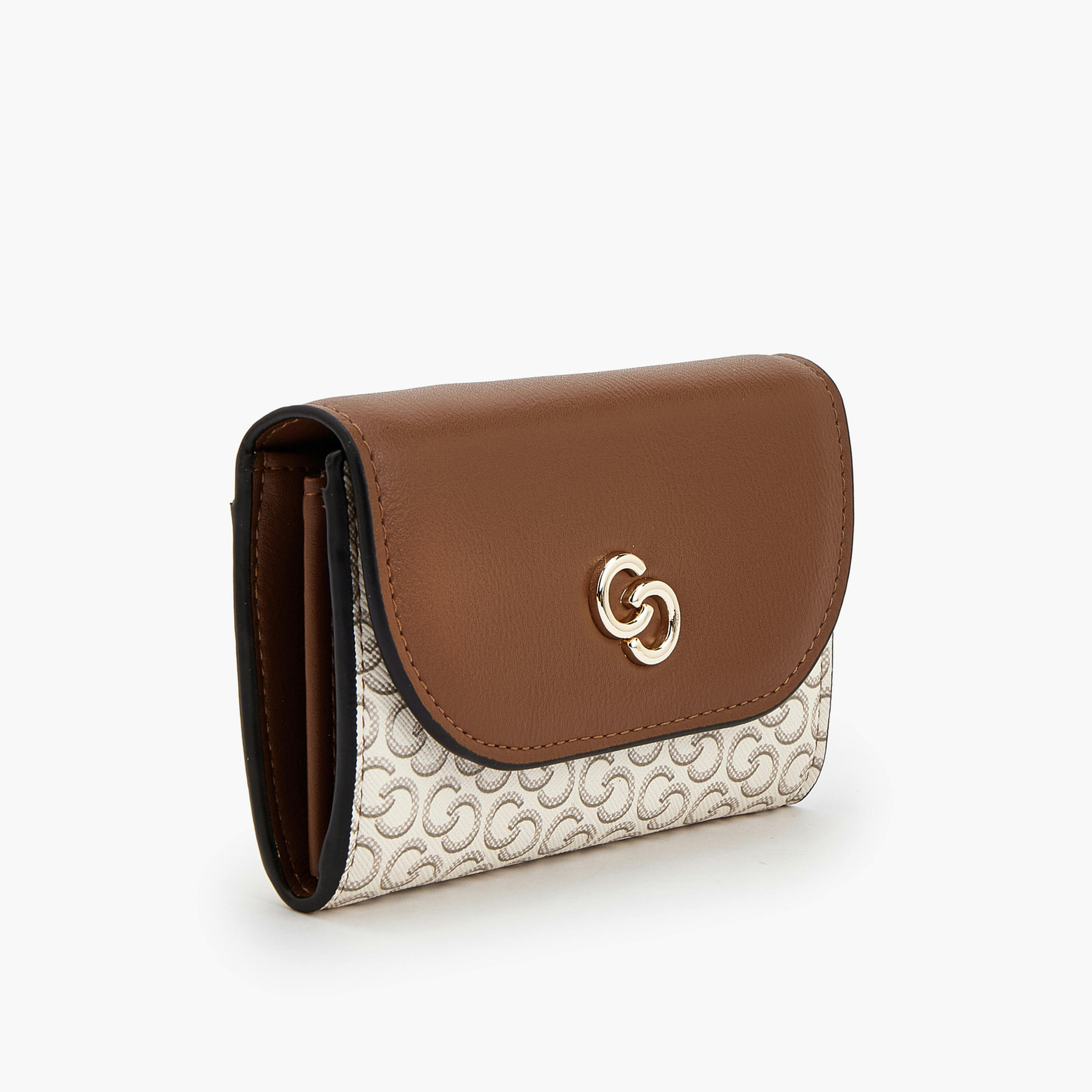 Celeste Monogram Print Wallet with Magnetic Snap Closure-women-bagsandwallets-wallets-image-3