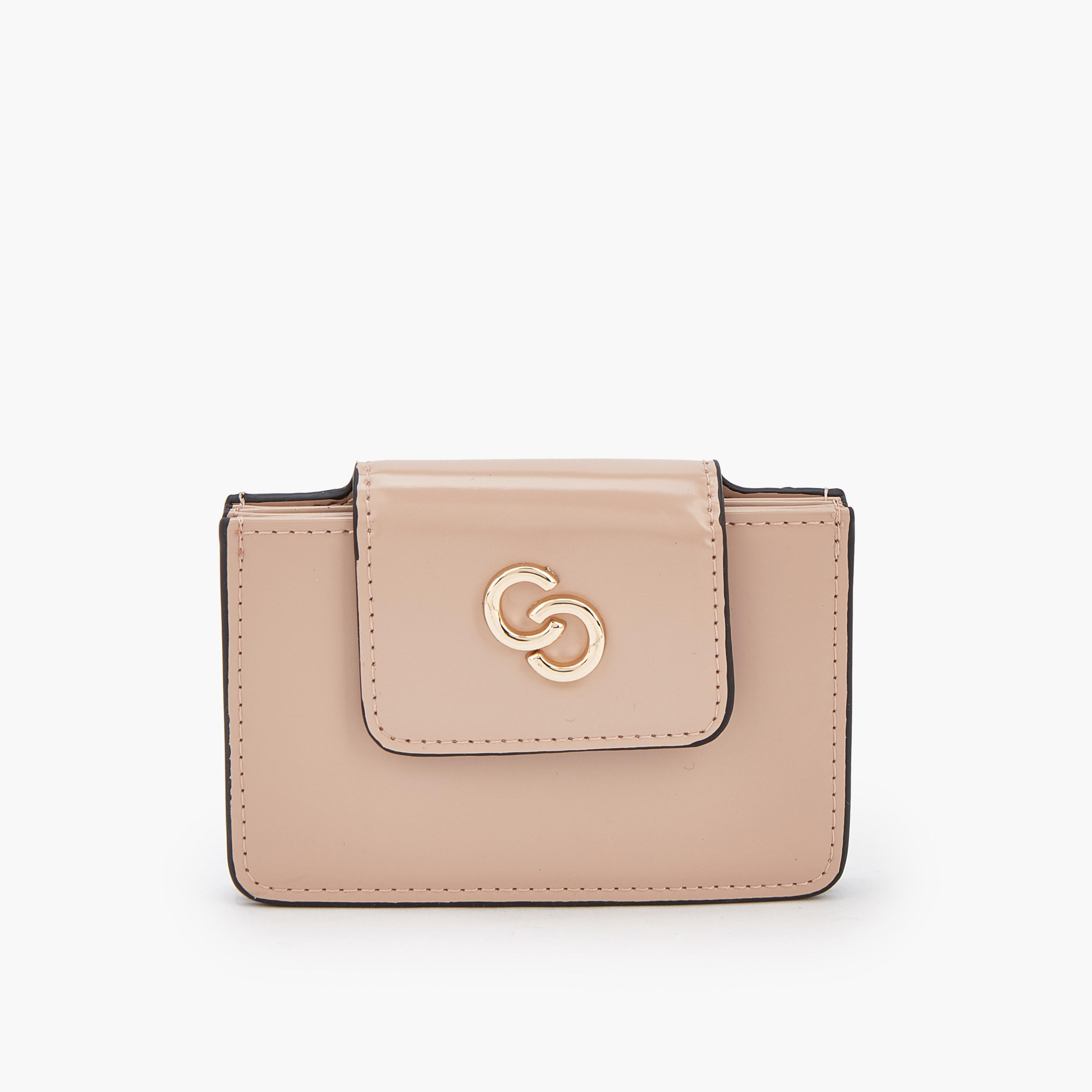 محفظة بطاقات سادة بزر إغلاق من سيليست-women-bagsandwallets-wallets-image-1